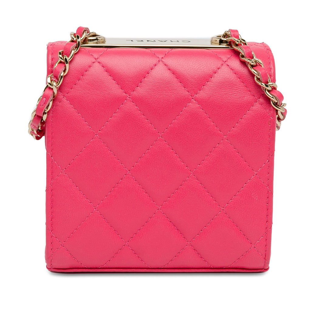 Chanel Mini Lambskin Trendy CC Clutch With Chain