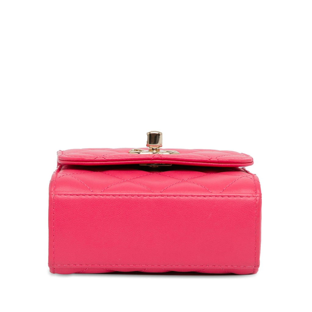 Chanel Mini Lambskin Trendy CC Clutch With Chain