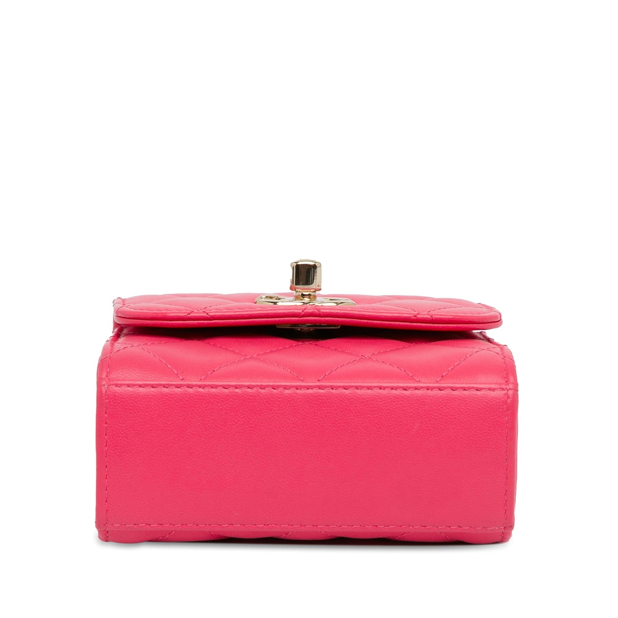 Chanel Mini Lambskin Trendy CC Clutch With Chain