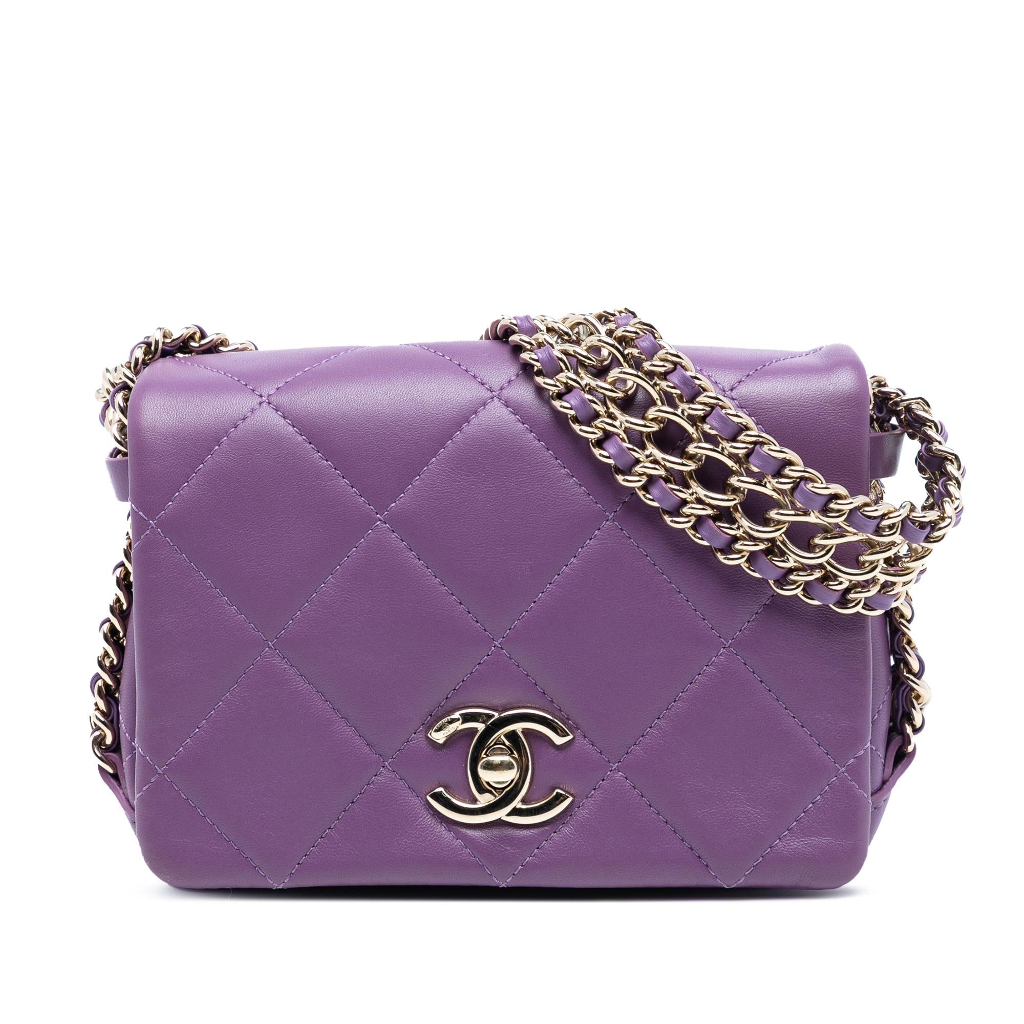 Chanel Mini Lambskin Triple Chain Full Flap