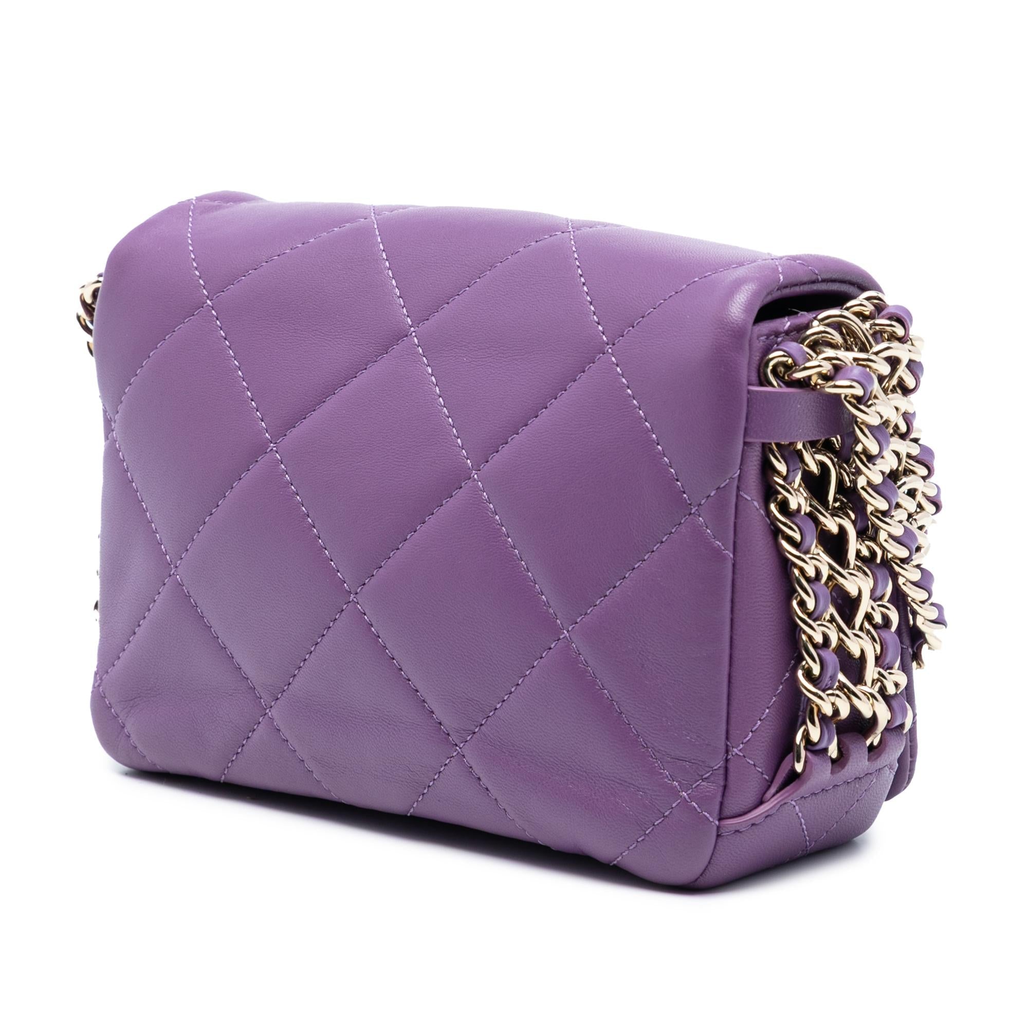 Chanel Mini Lambskin Triple Chain Full Flap