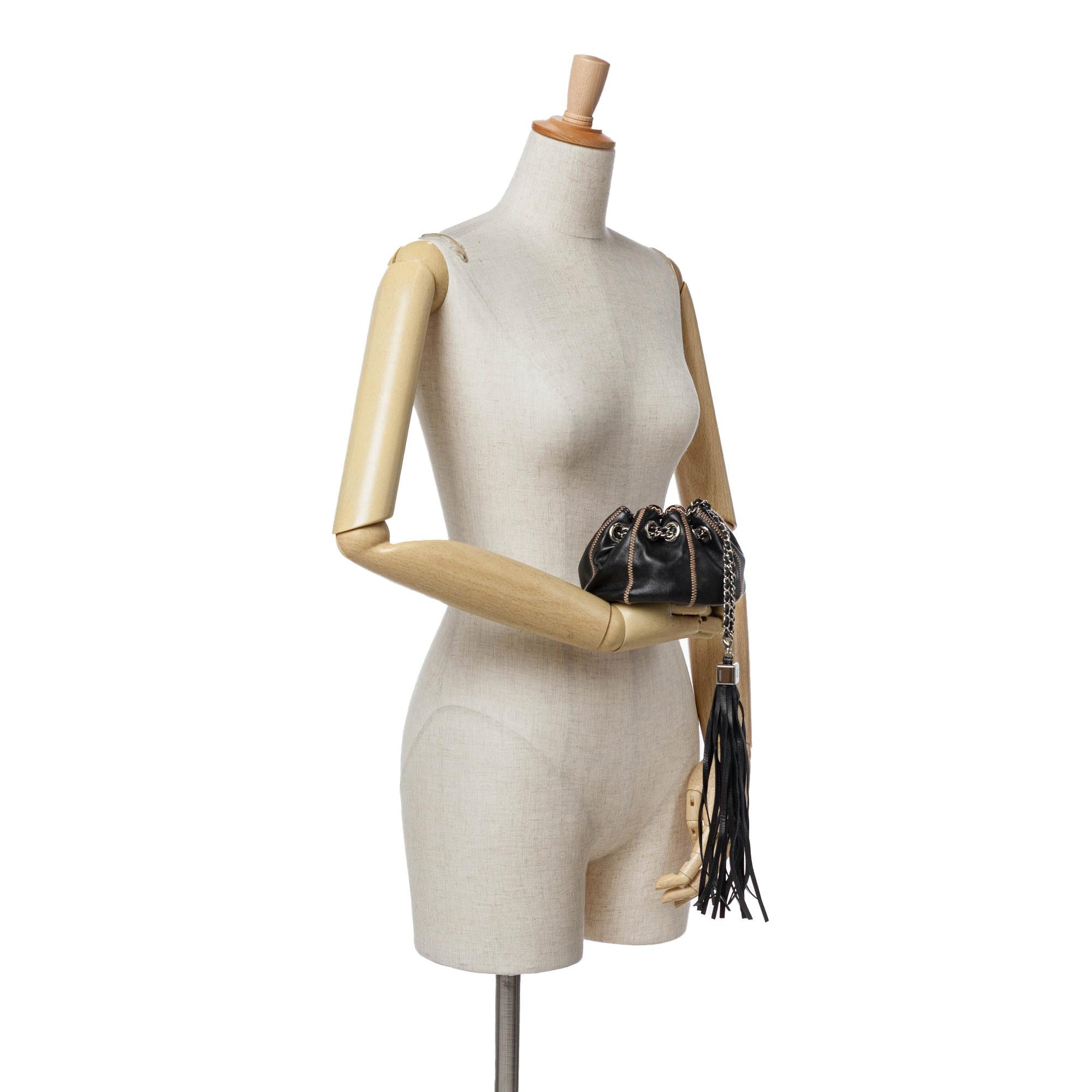 Chanel Mini Lambskin and Satin Reversible Sac Cordon