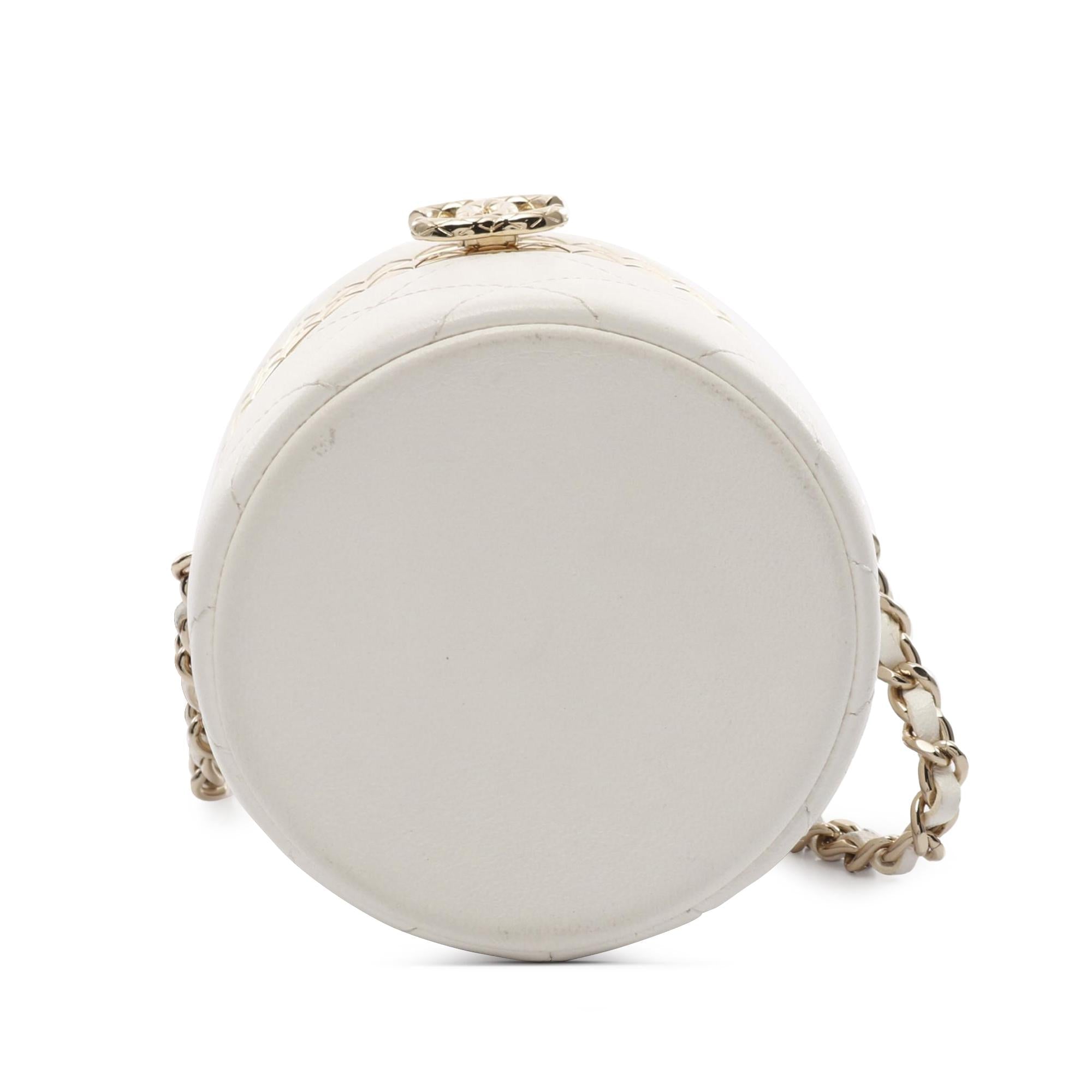 Chanel Mini Matelasse Lambskin Round Vanity Case