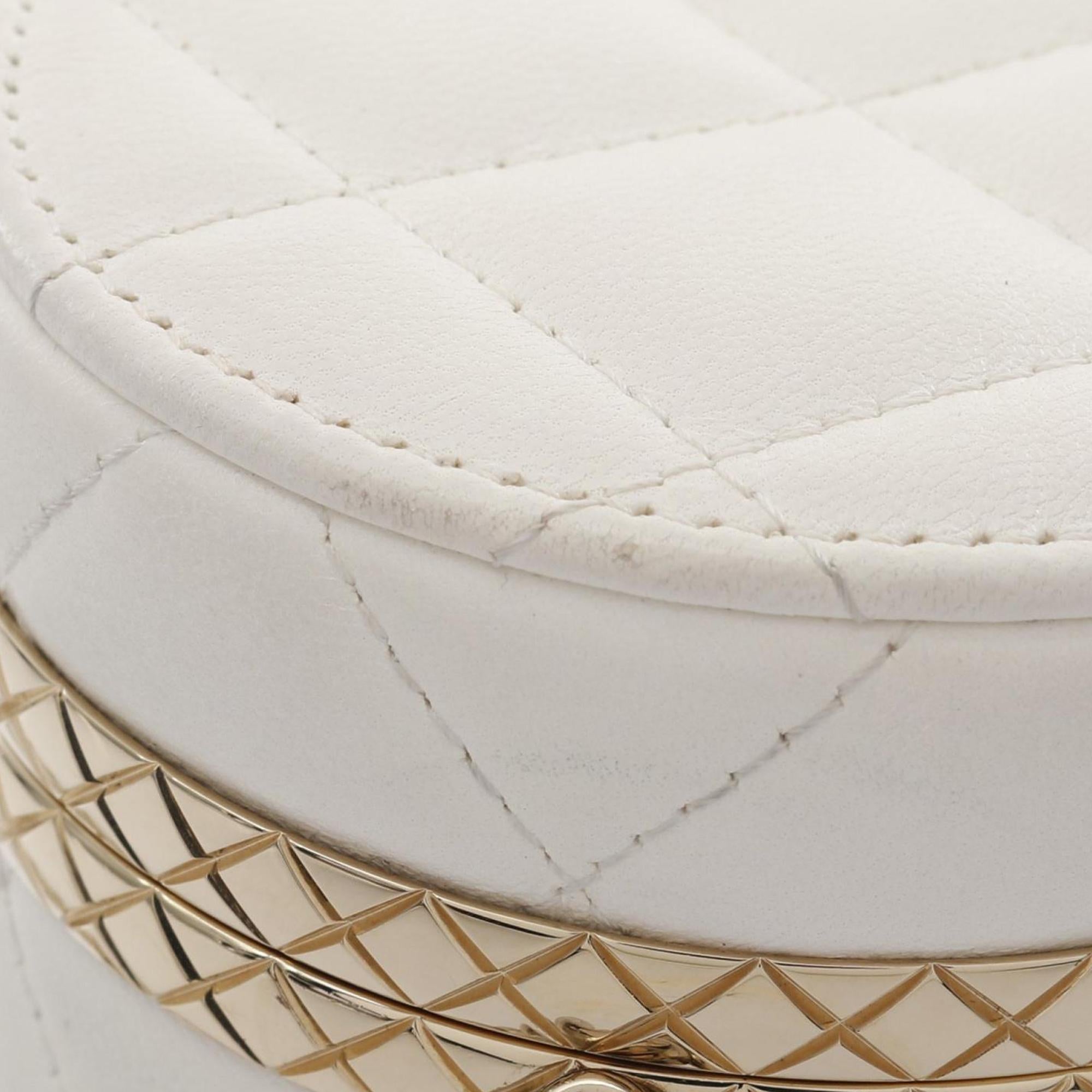 Chanel Mini Matelasse Lambskin Round Vanity Case