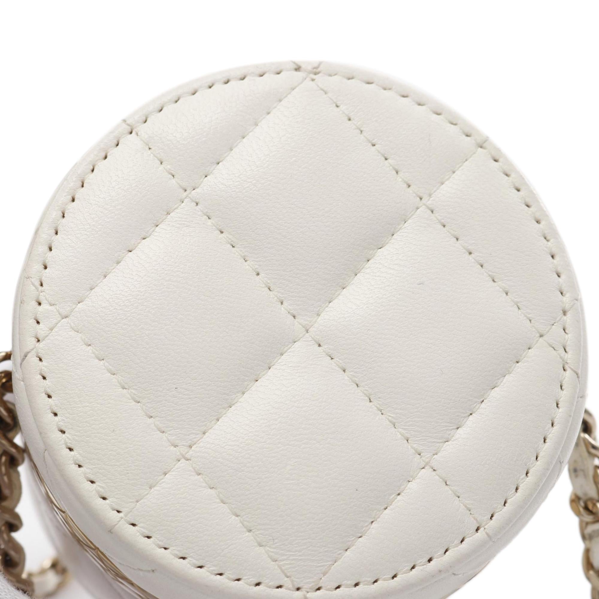 Chanel Mini Matelasse Lambskin Round Vanity Case