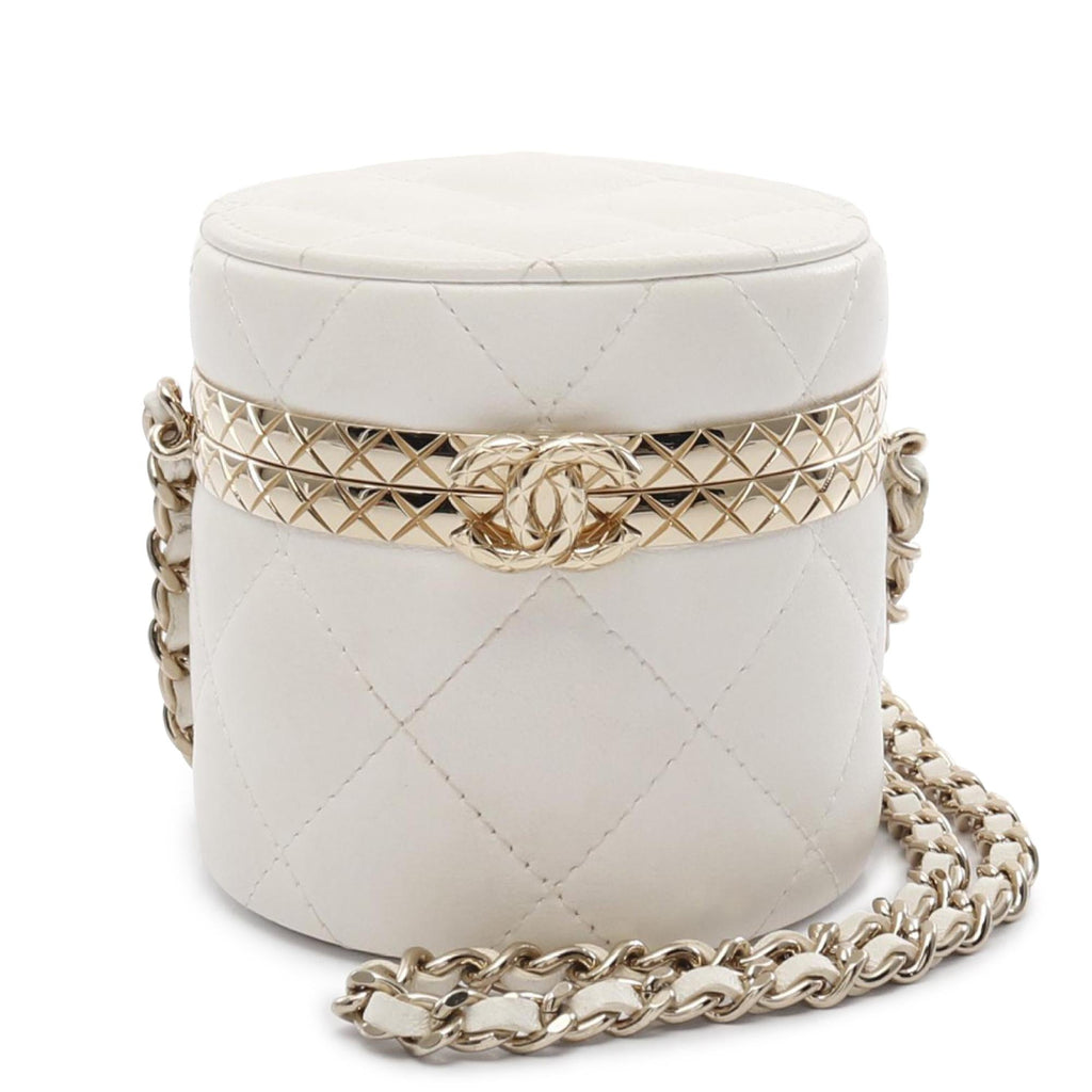 Chanel Mini Matelasse Lambskin Round Vanity Case