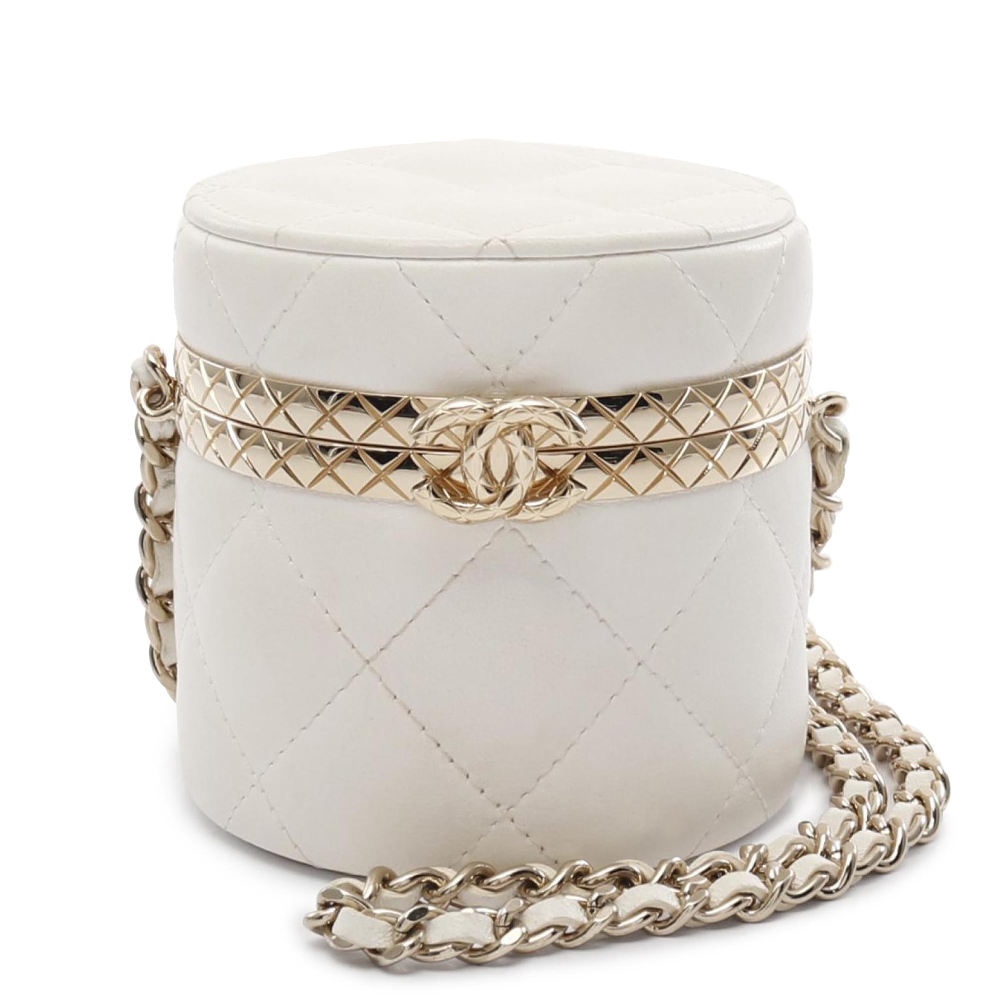 Chanel Mini Matelasse Lambskin Round Vanity Case
