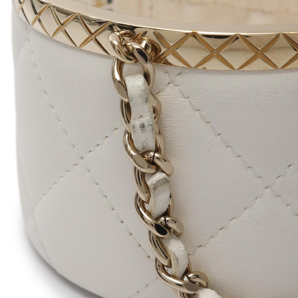 Chanel Mini Matelasse Lambskin Round Vanity Case