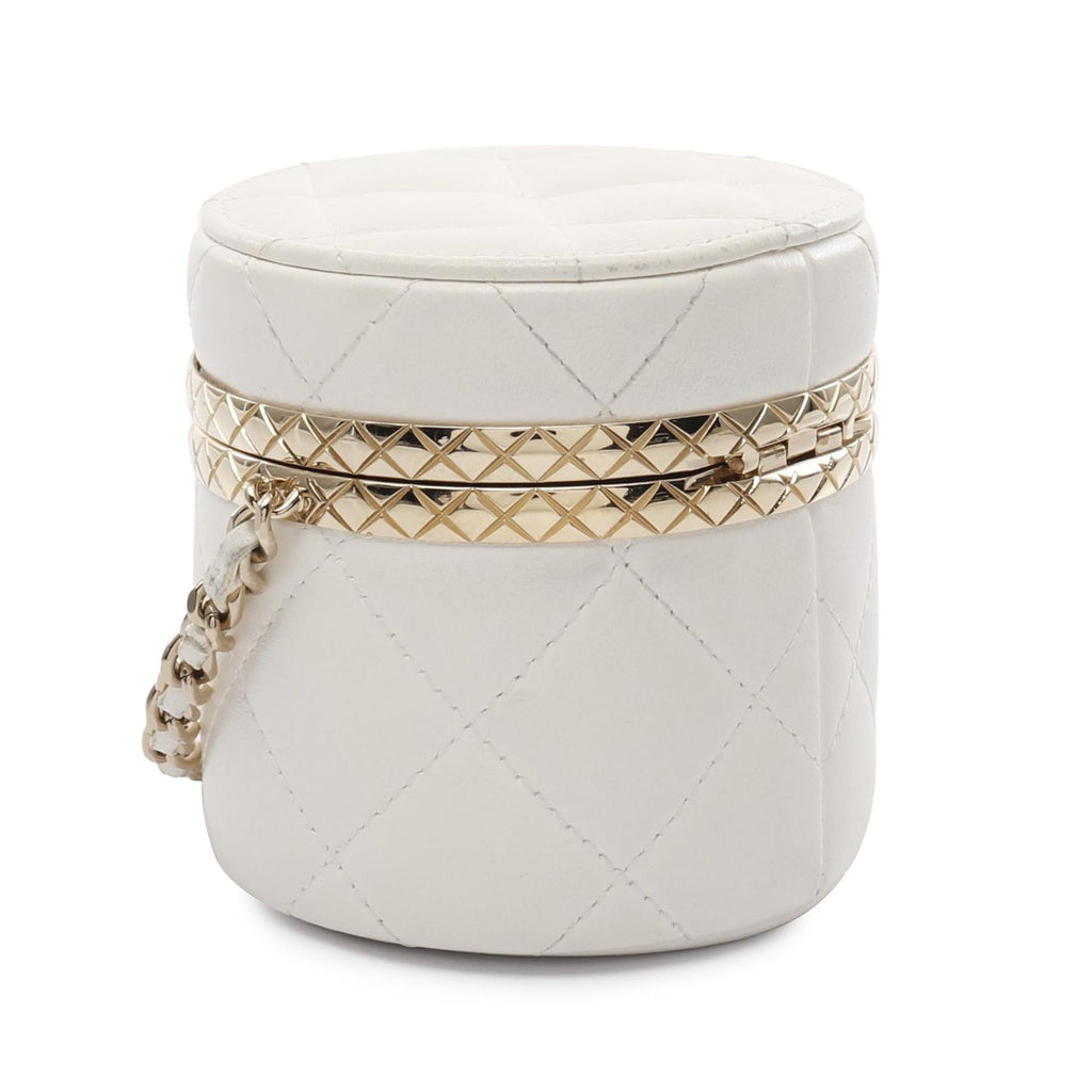 Chanel Mini Matelasse Lambskin Round Vanity Case