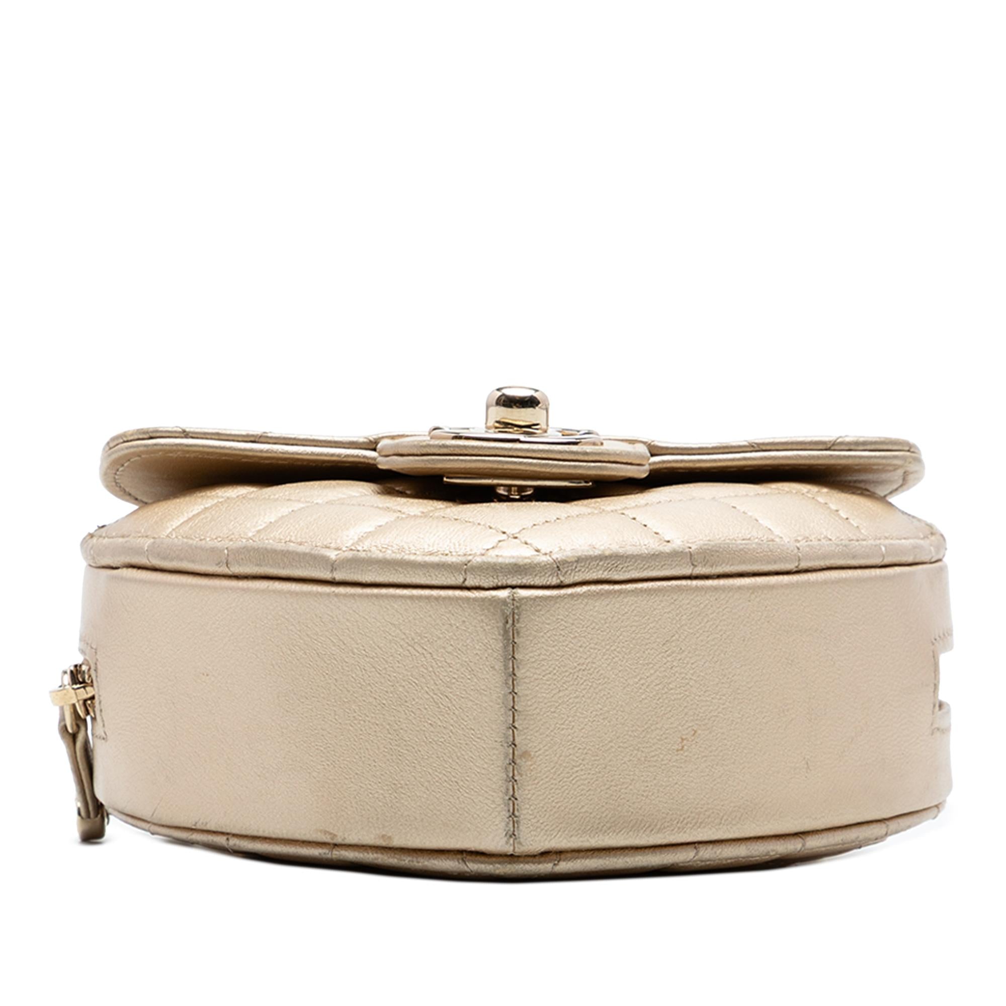 Chanel Mini Metallic Lambskin CC in Love Heart Crossbody