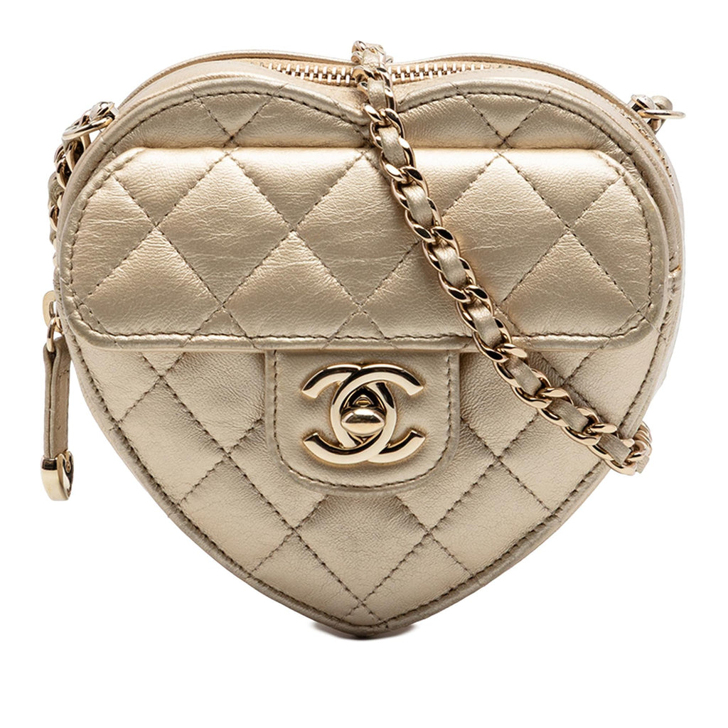 Chanel Mini Metallic Lambskin CC in Love Heart Crossbody