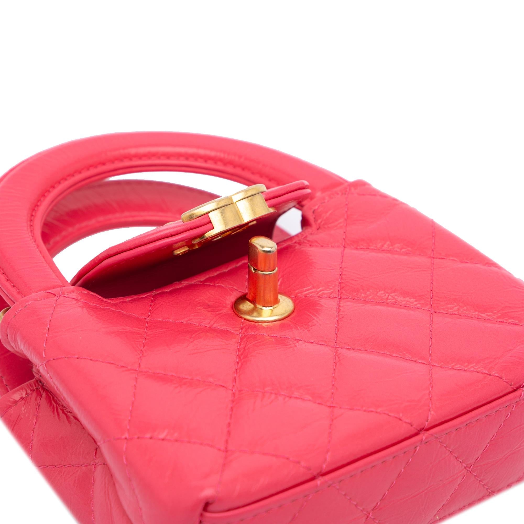 Chanel Mini Nano Aged Calfskin Kelly Shopper Bag