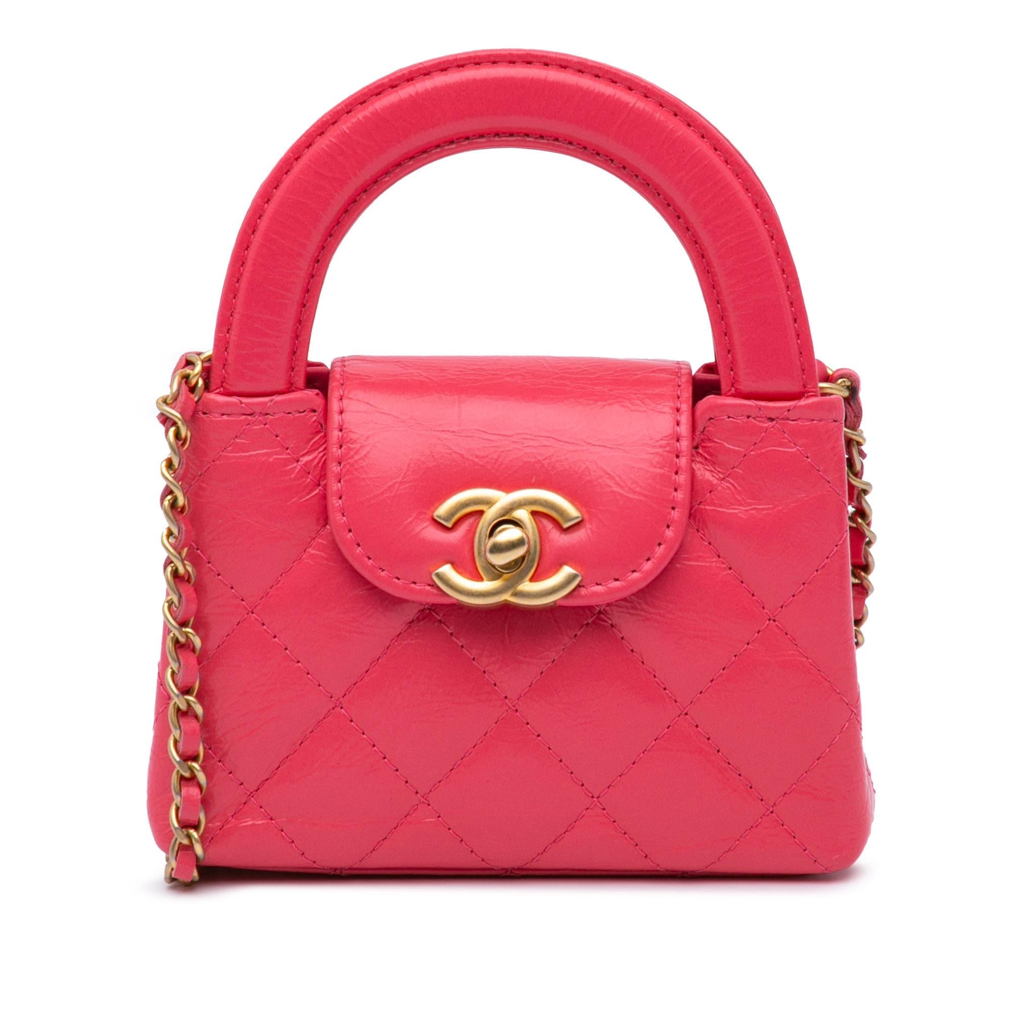 Chanel Mini Nano Aged Calfskin Kelly Shopper Bag