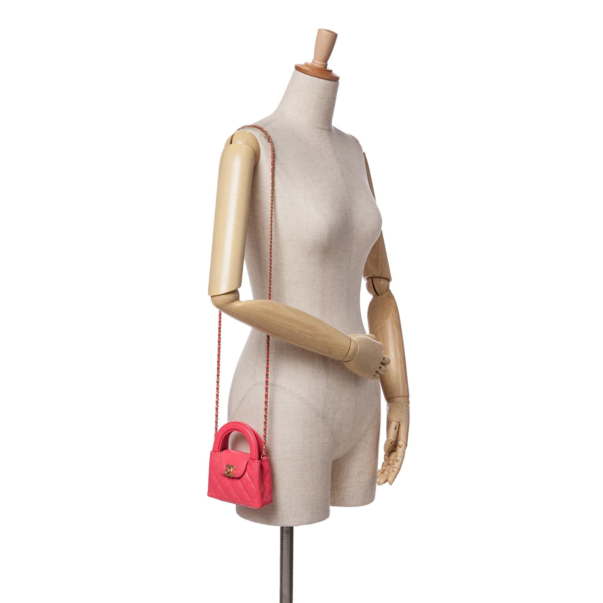 Chanel Mini Nano Aged Calfskin Kelly Shopper Bag