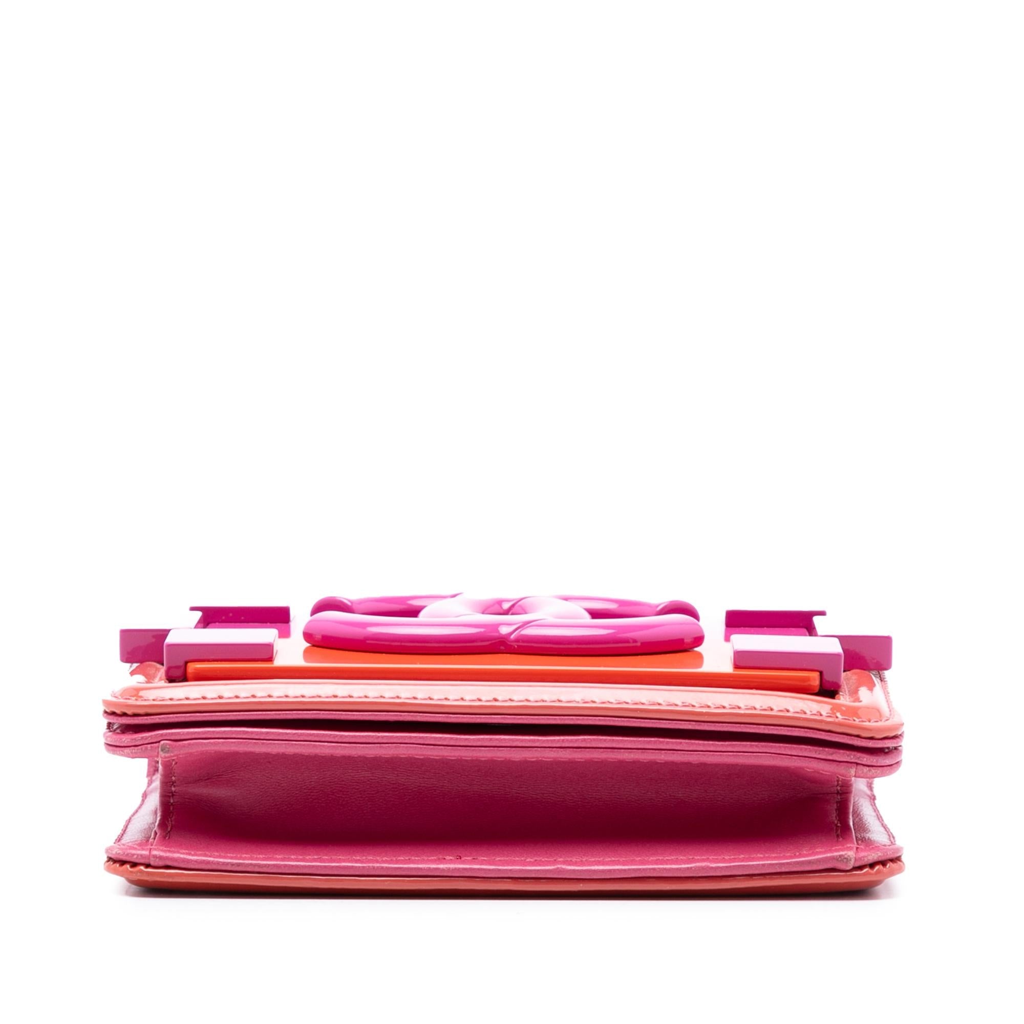 Chanel Mini Ombre Acrylic and Patent Boy Brick Flap
