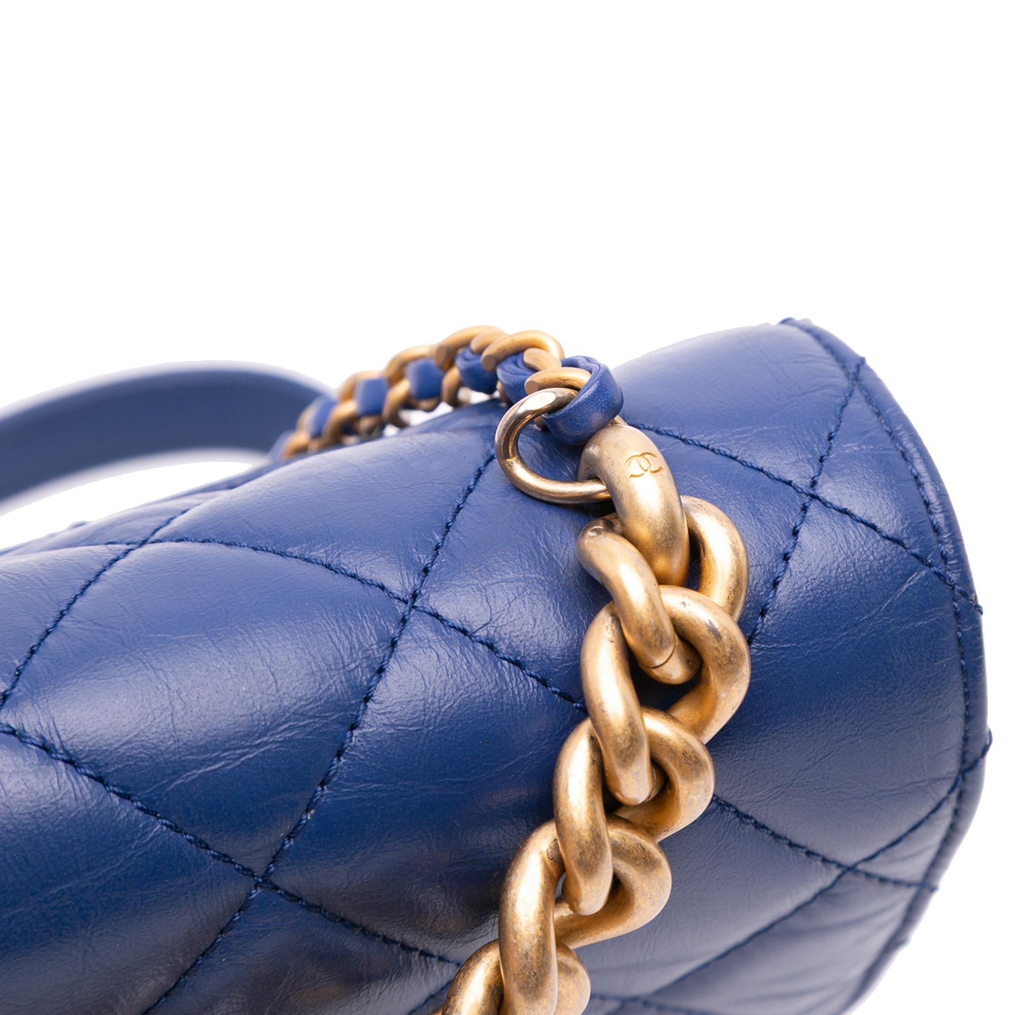 Chanel Mini Quilted Aged Calfskin and Caviar Chain Handle Flap