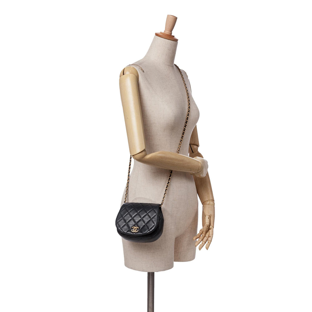 Chanel Mini Quilted Calfskin Coco Mail Clutch with Chain