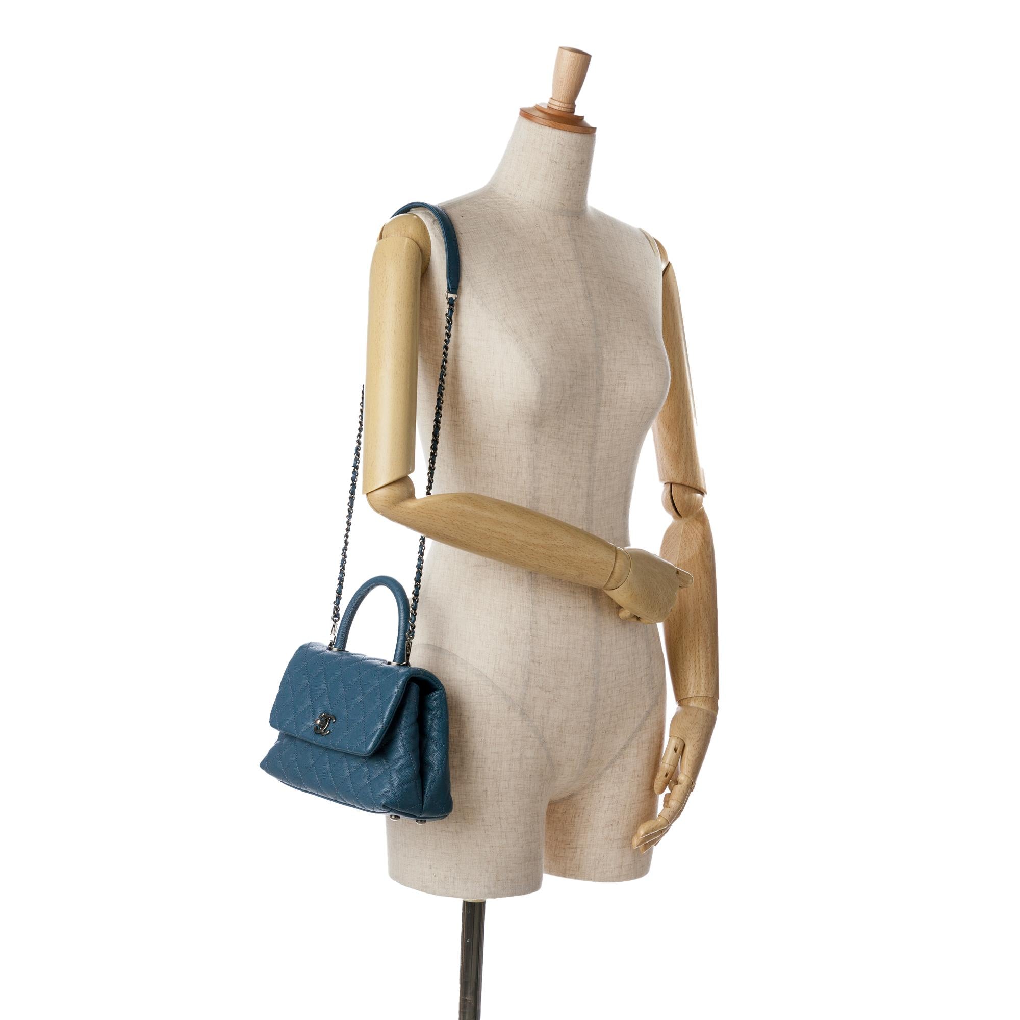Chanel Mini Quilted Caviar Coco Top Handle Bag (SHG-0p2bzJ)