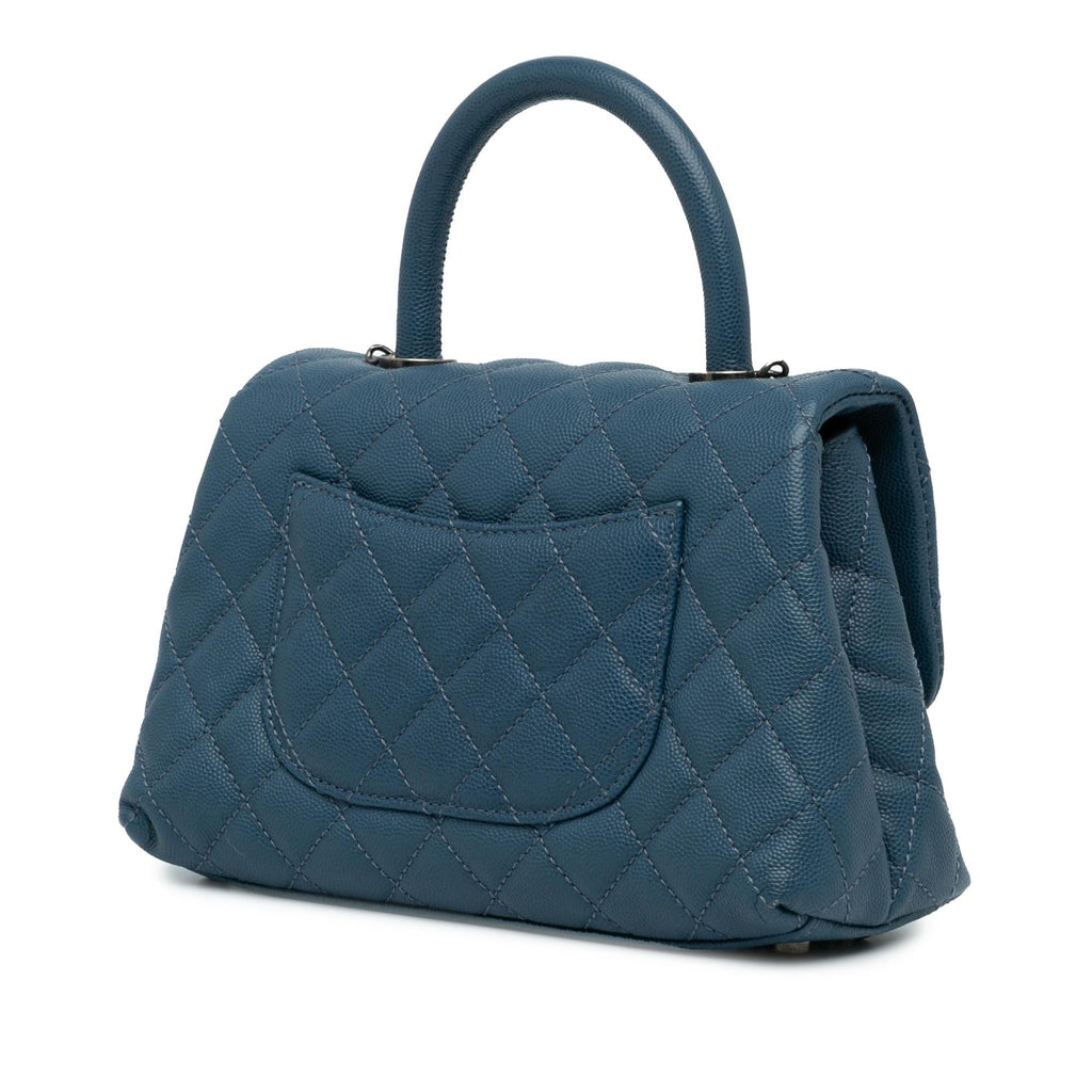 Chanel Mini Quilted Caviar Coco Top Handle Bag (SHG-0p2bzJ)