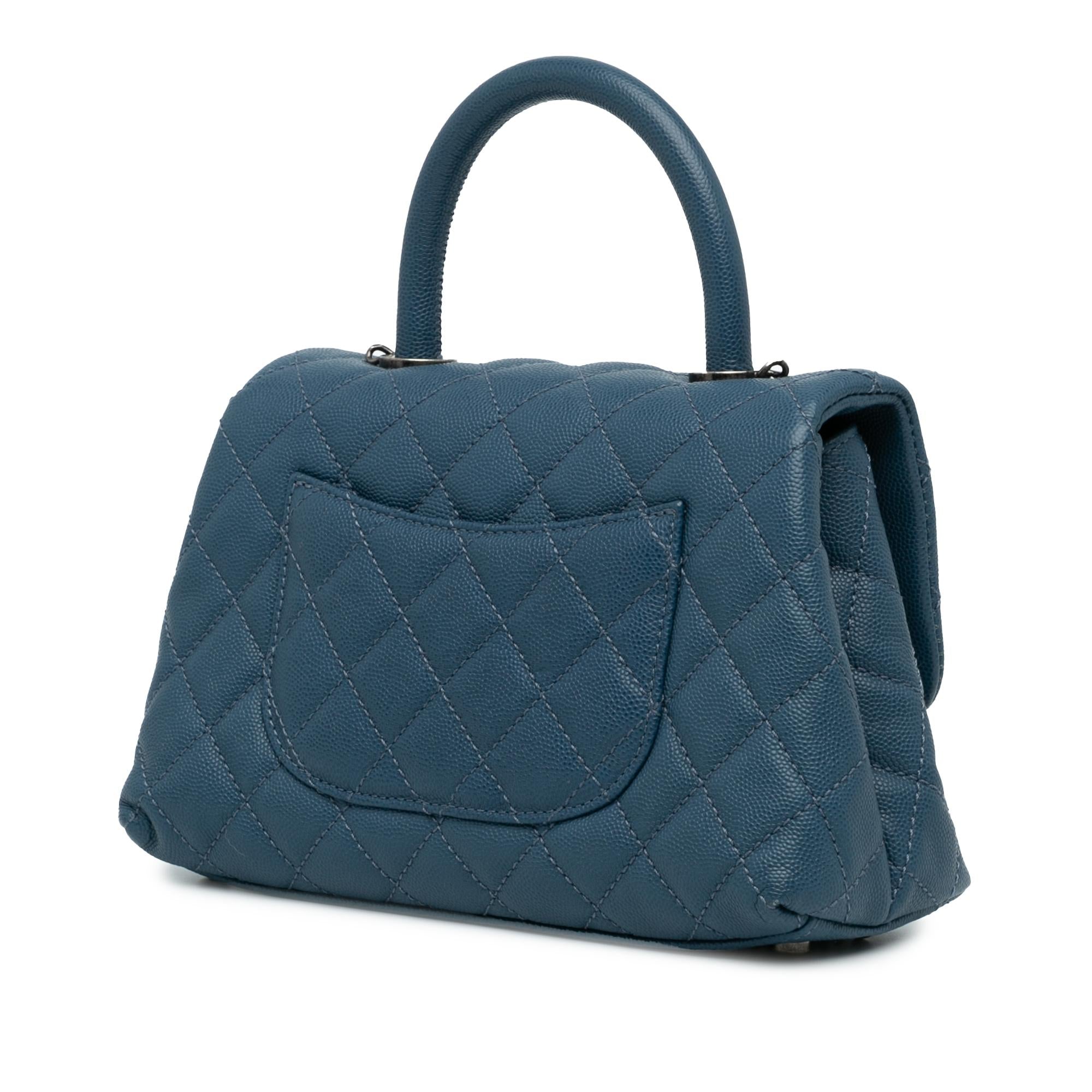 Chanel Mini Quilted Caviar Coco Top Handle Bag (SHG-0p2bzJ)