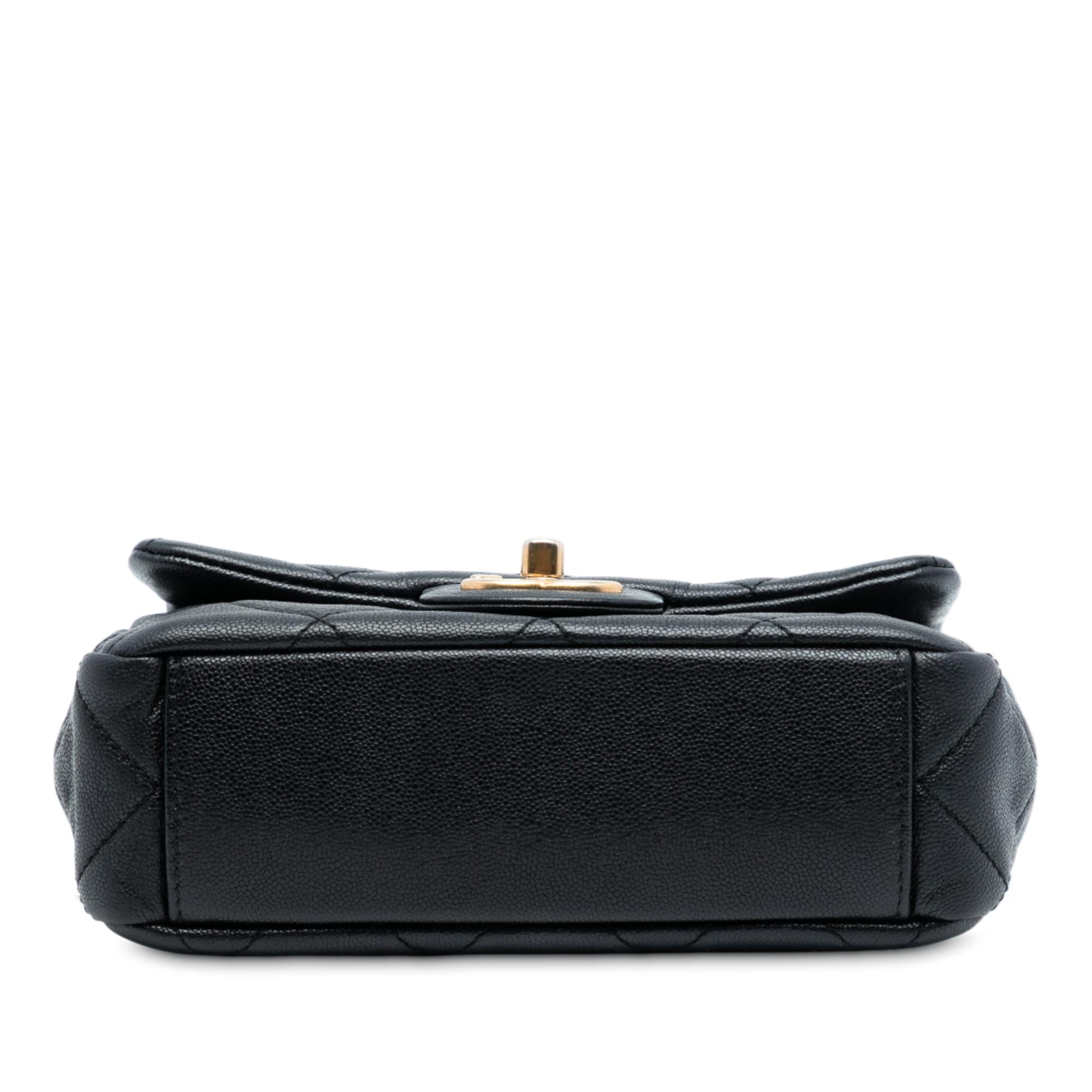 Chanel Mini Quilted Caviar Top Handle Flap