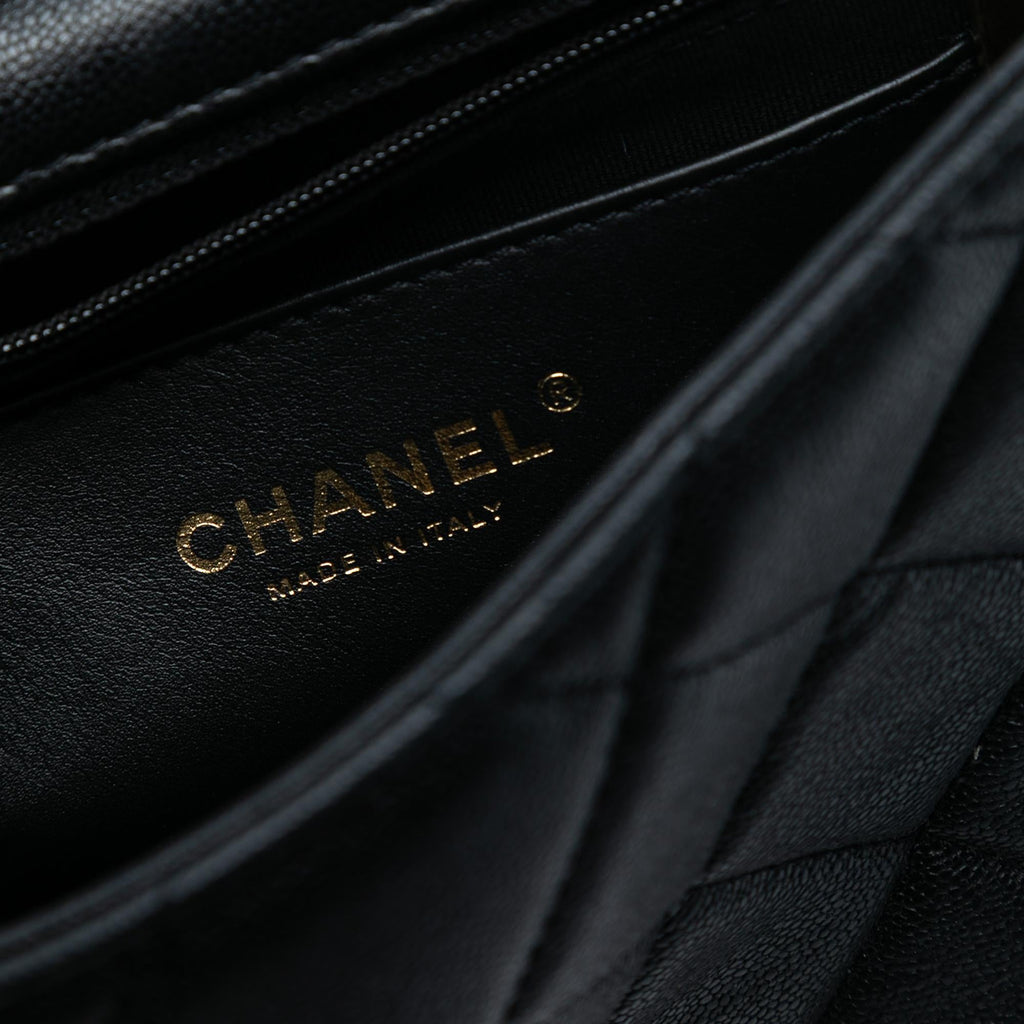 Chanel Mini Quilted Caviar Top Handle Flap