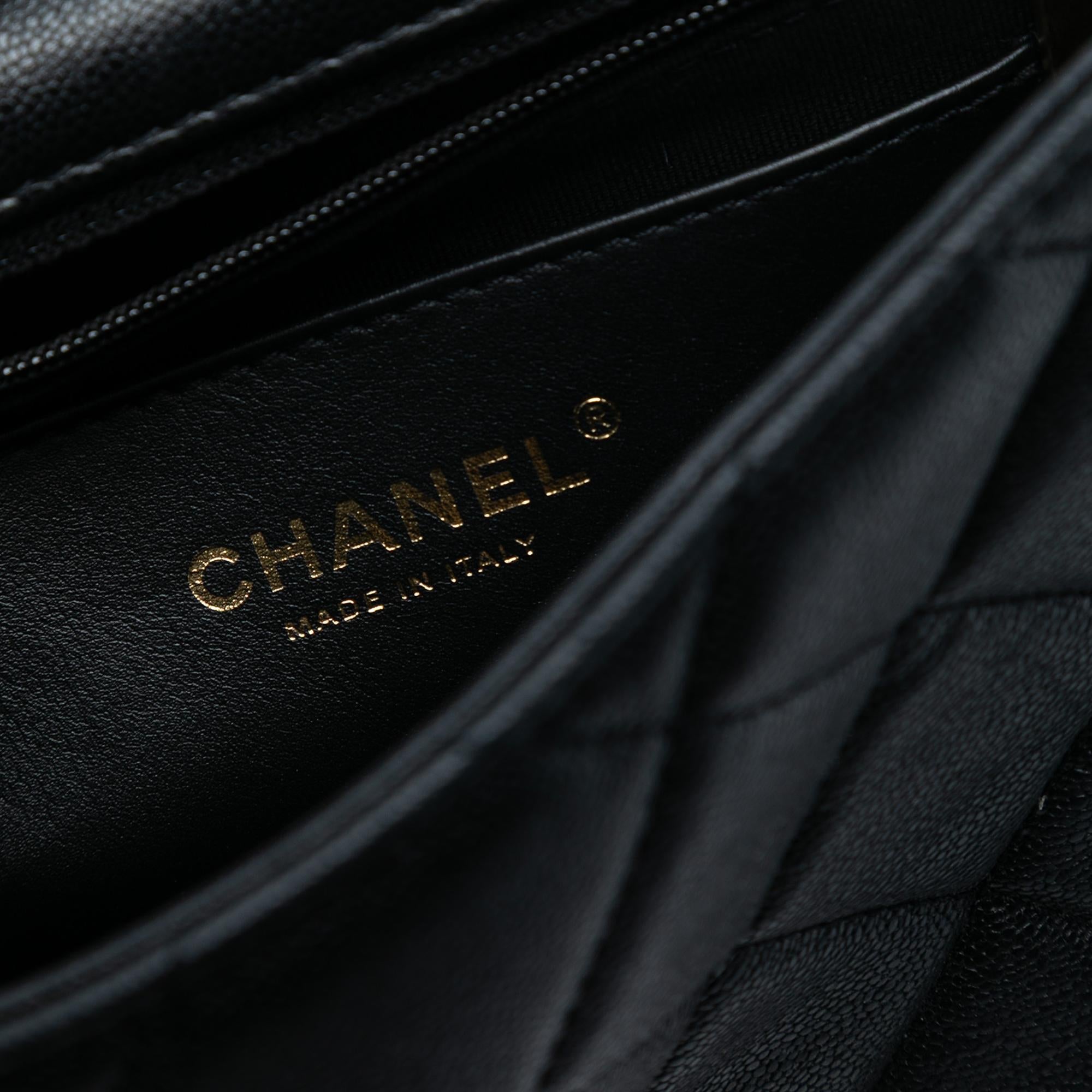 Chanel Mini Quilted Caviar Top Handle Flap