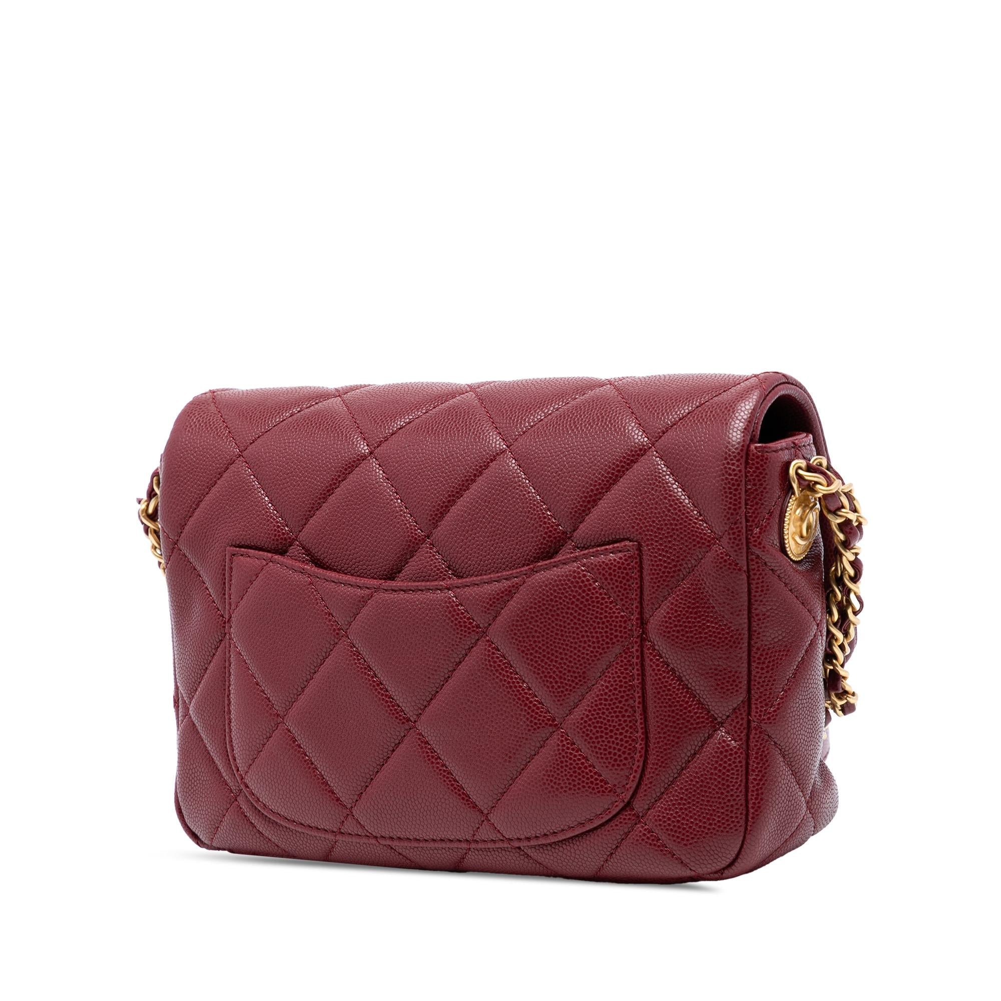 Chanel Mini Quilted Caviar Twist Your Buttons Flap
