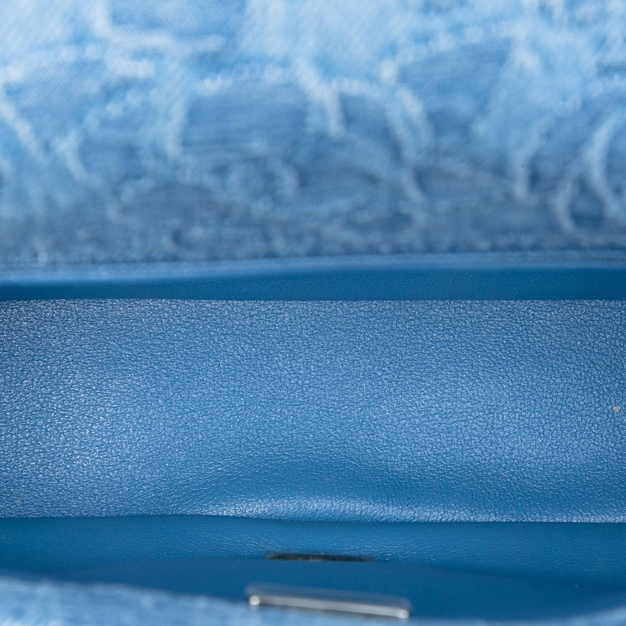 Chanel Mini Quilted Denim Camellia Sweetheart Flap