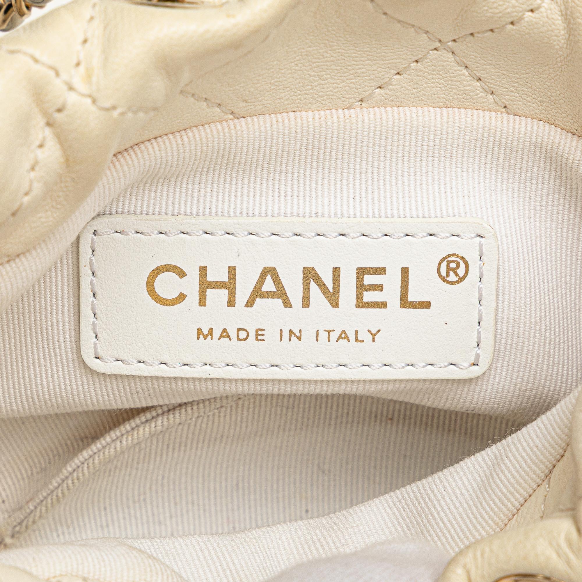 Chanel Mini Quilted Lambskin About Pearls Drawstring Bucket Bag