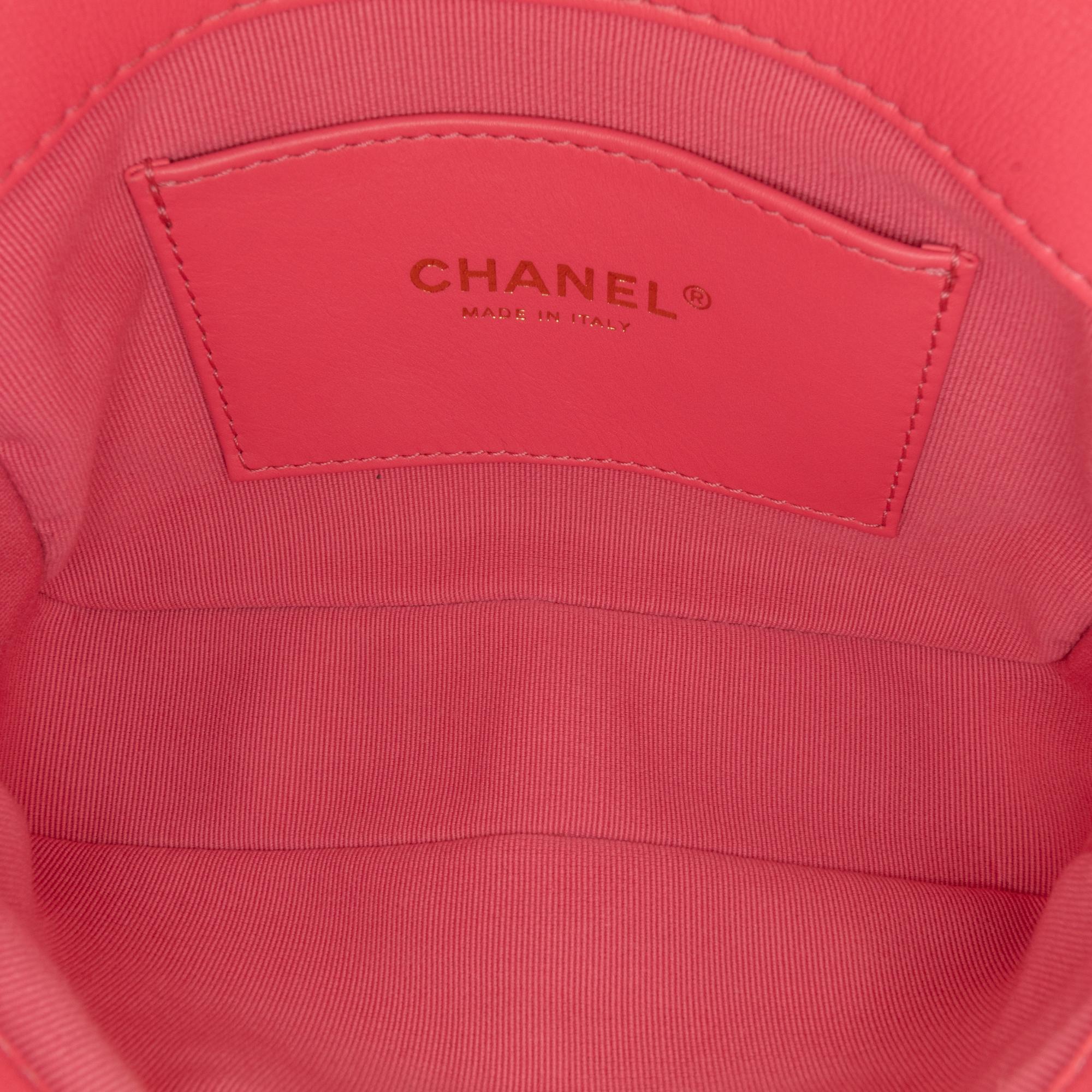 Chanel Mini Quilted Lambskin Acrylic Coco Love Flap