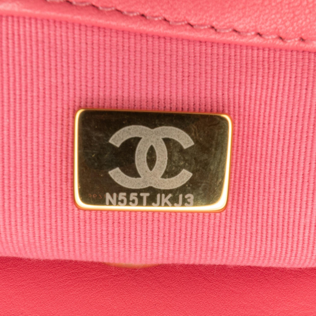 Chanel Mini Quilted Lambskin Acrylic Coco Love Flap