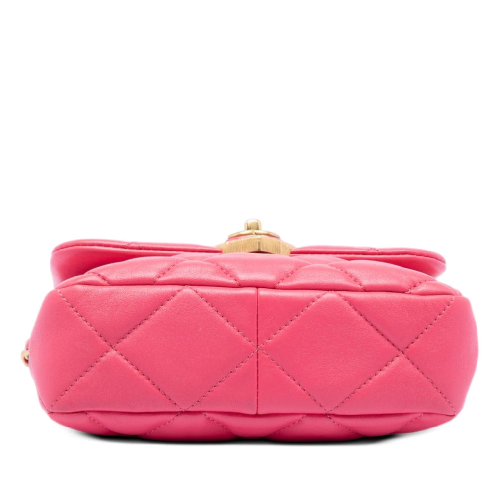 Chanel Mini Quilted Lambskin Acrylic Coco Love Flap