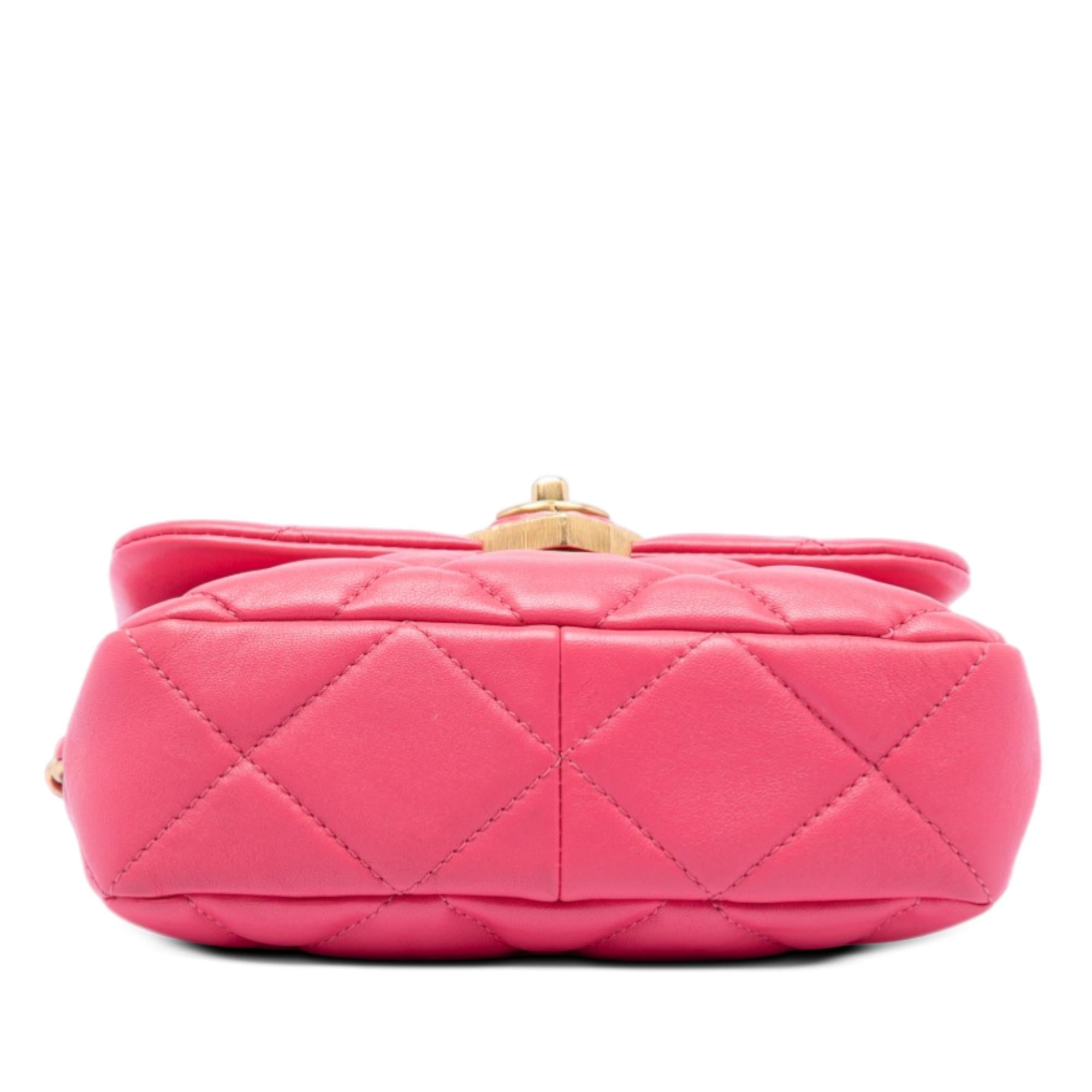 Chanel Mini Quilted Lambskin Acrylic Coco Love Flap