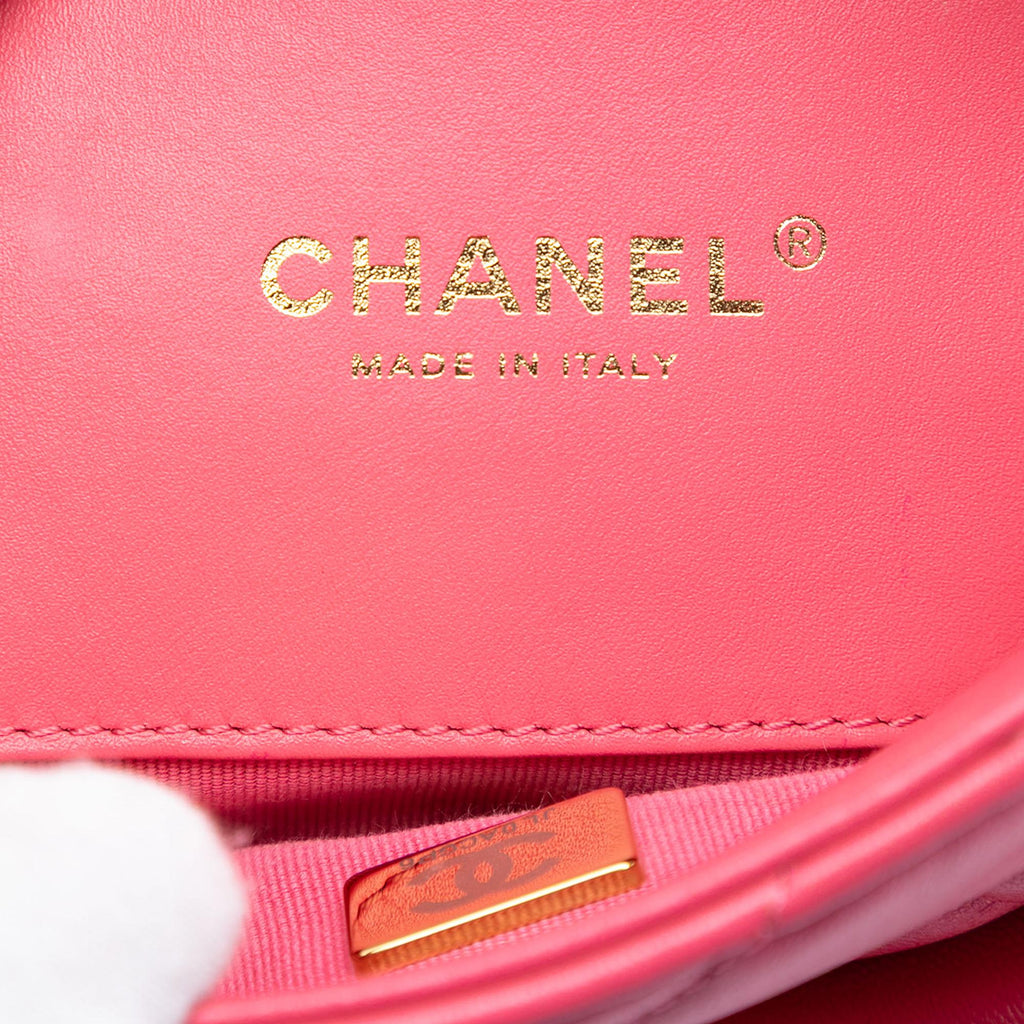 Chanel Mini Quilted Lambskin Acrylic Coco Love Flap