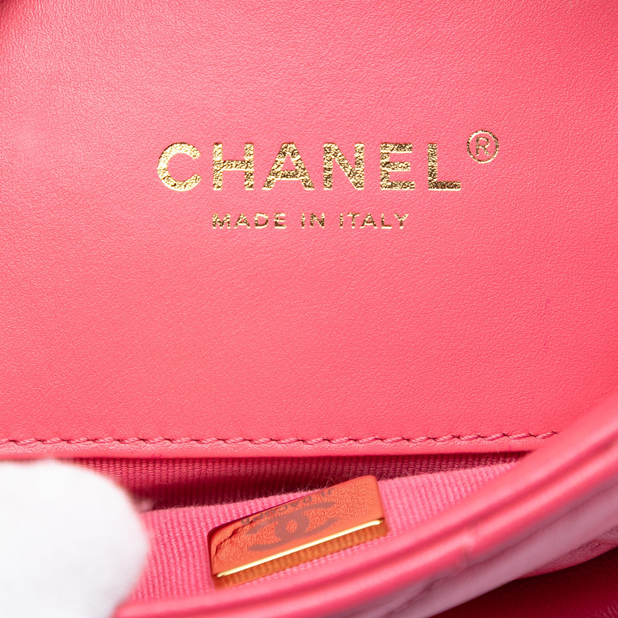 Chanel Mini Quilted Lambskin Acrylic Coco Love Flap