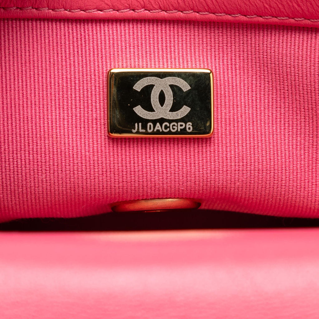 Chanel Mini Quilted Lambskin Acrylic Coco Love Flap