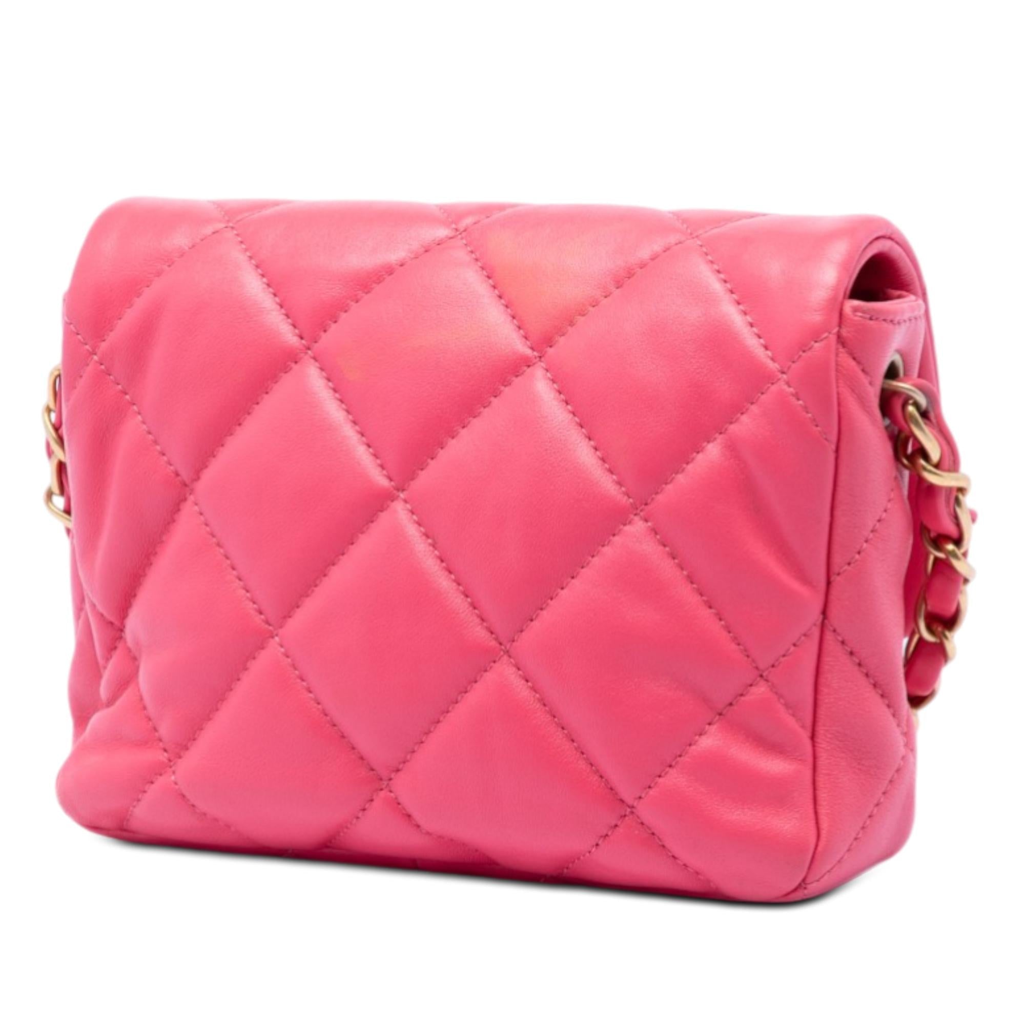 Chanel Mini Quilted Lambskin Acrylic Coco Love Flap