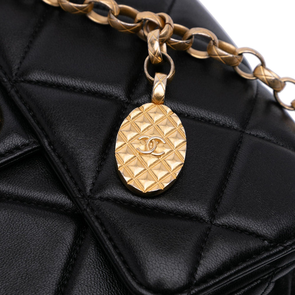 Chanel Mini Quilted Lambskin Bijoux Logo Chain Square Flap