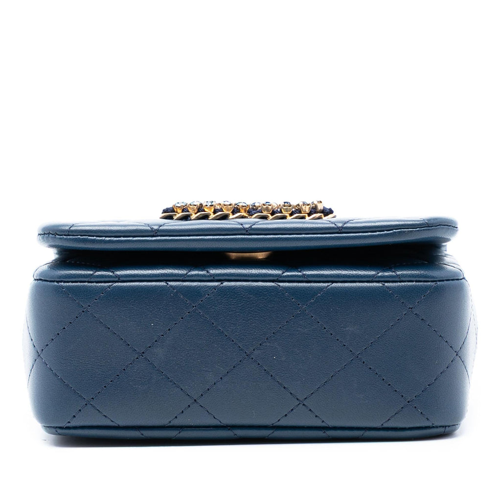 Chanel Mini Quilted Lambskin CC Crystal Full Flap