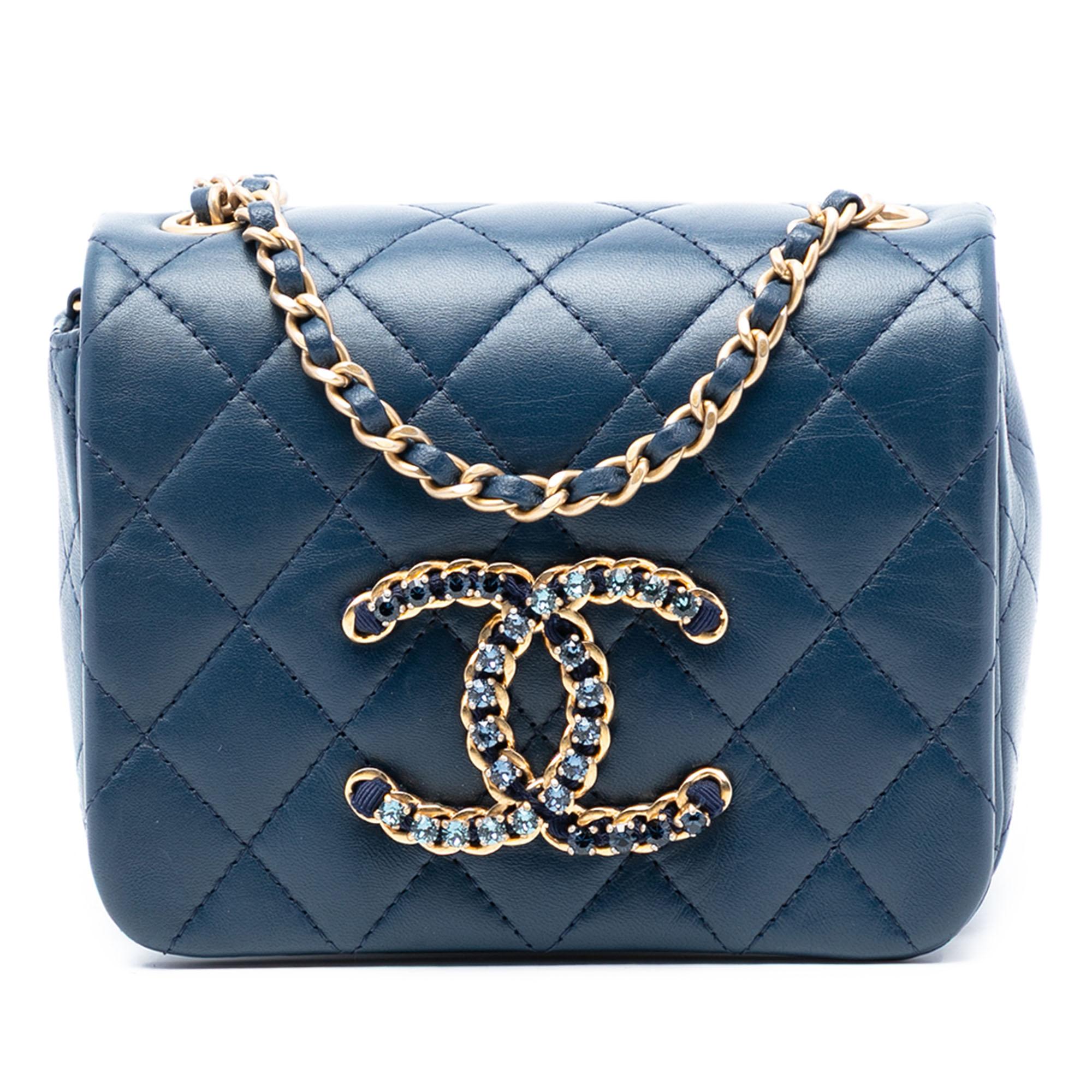 Chanel Mini Quilted Lambskin CC Crystal Full Flap