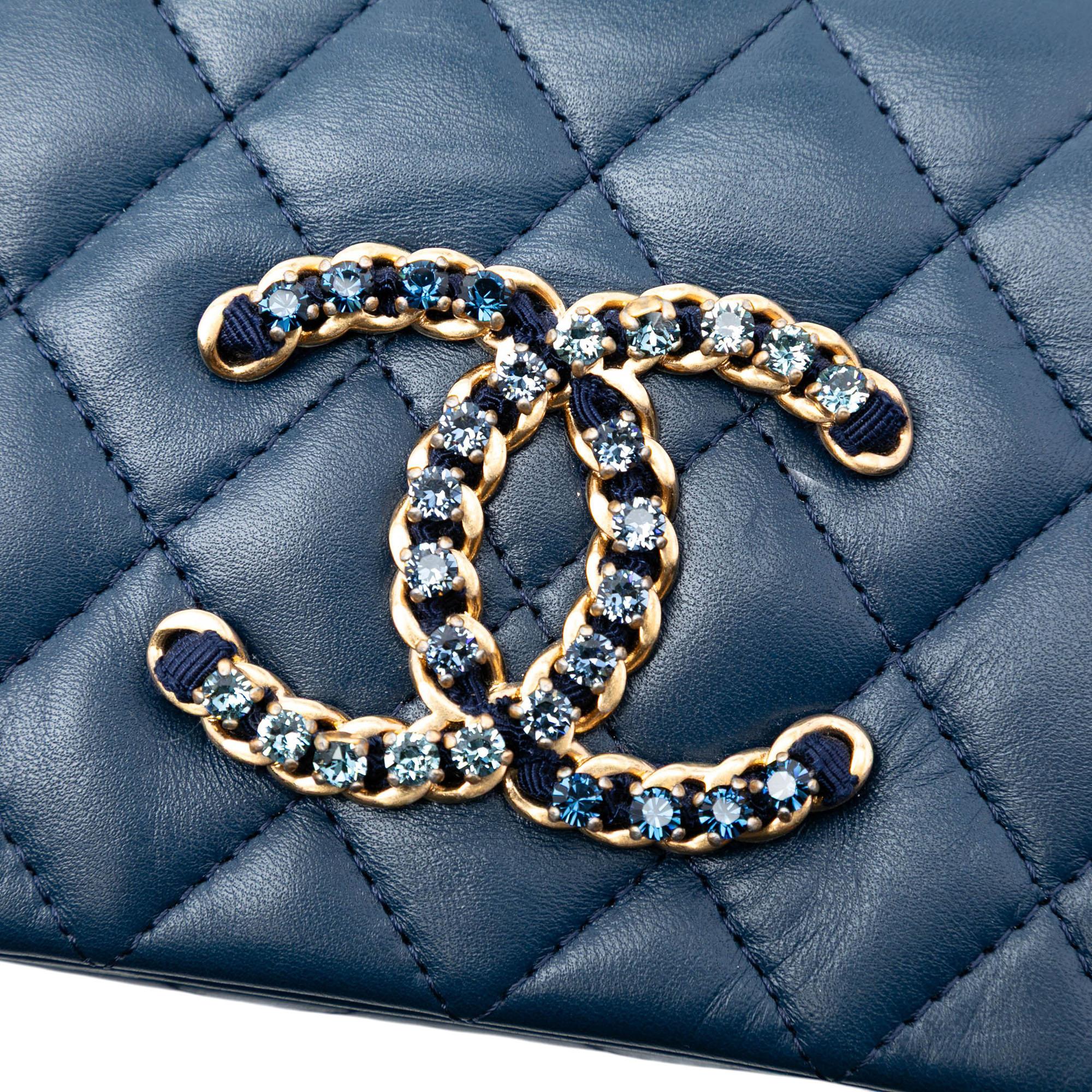 Chanel Mini Quilted Lambskin CC Crystal Full Flap