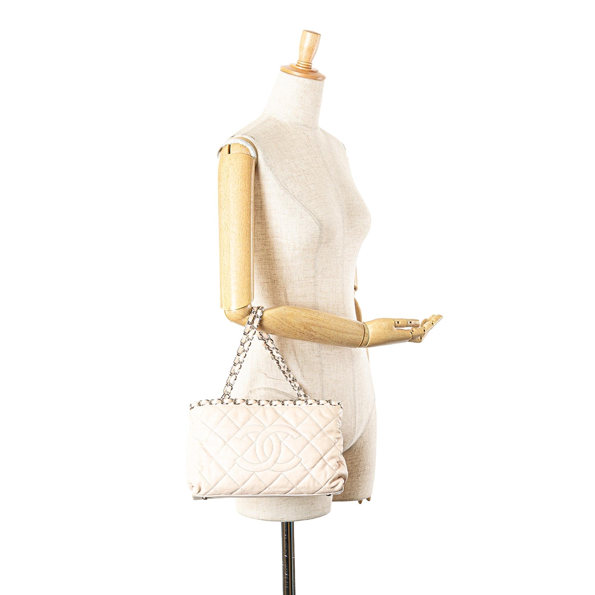 Chanel Mini Quilted Lambskin Chain Me Tote