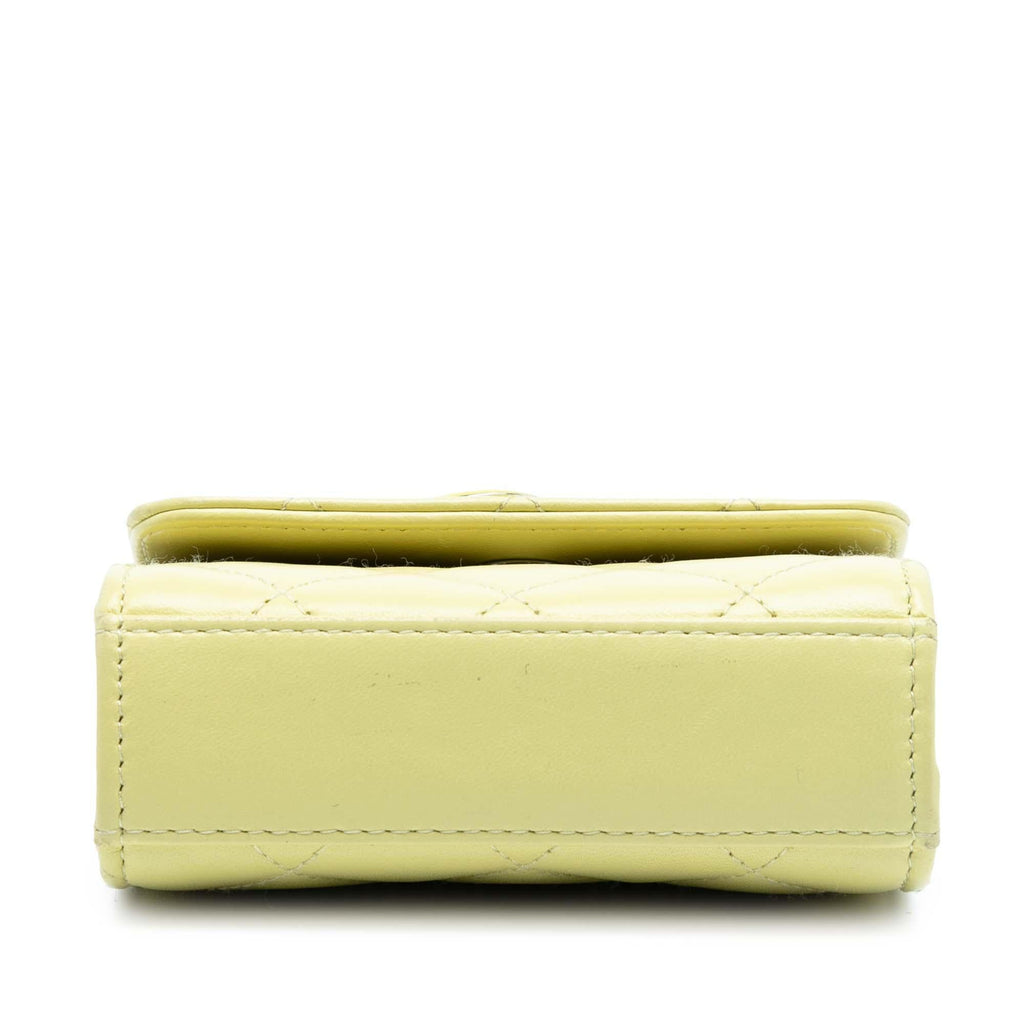 Chanel Mini Quilted Lambskin Chain Top Handle Bag