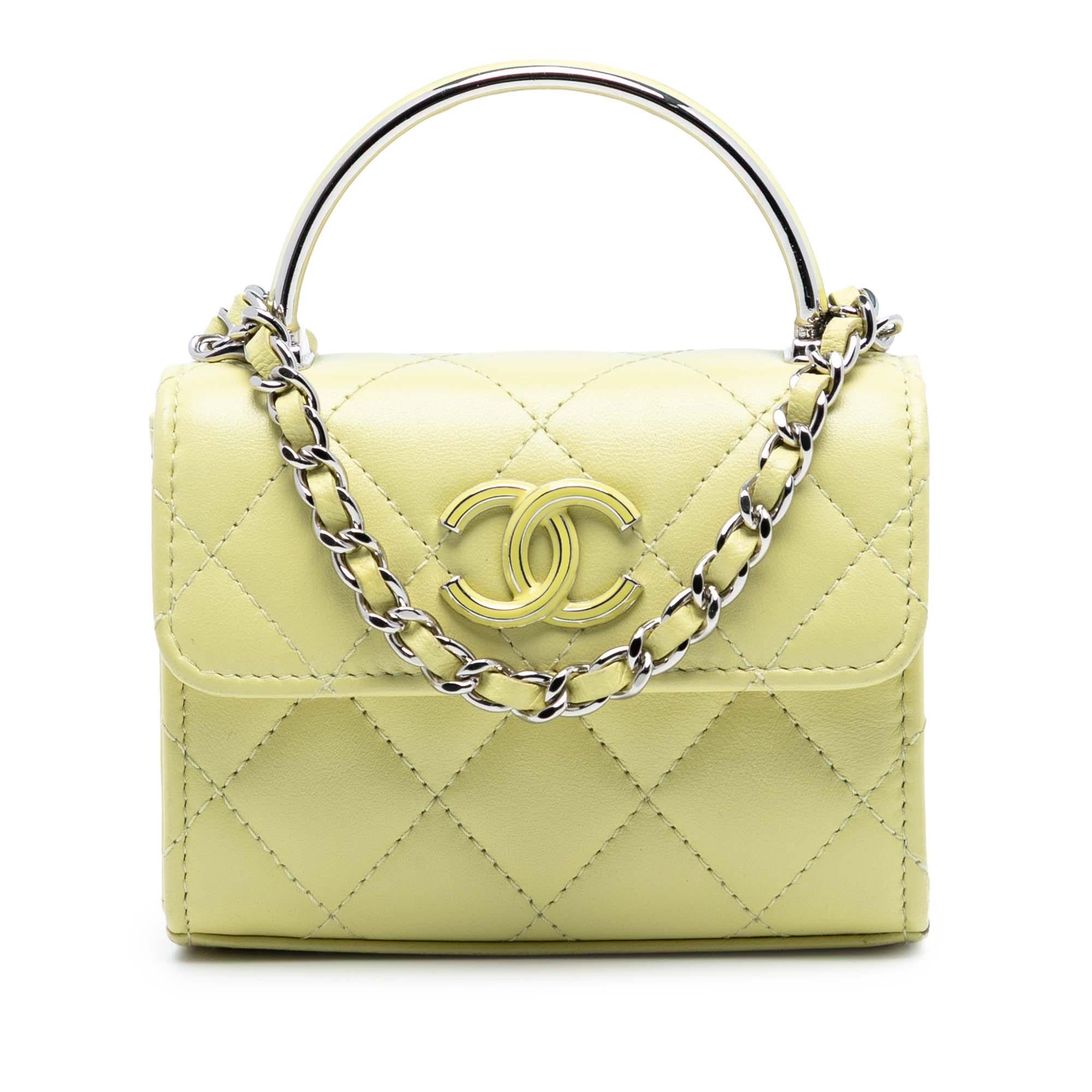 Chanel Mini Quilted Lambskin Chain Top Handle Bag