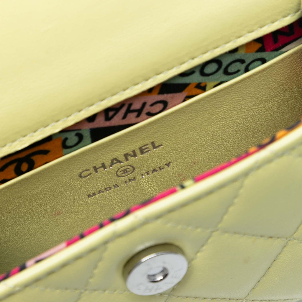 Chanel Mini Quilted Lambskin Chain Top Handle Bag