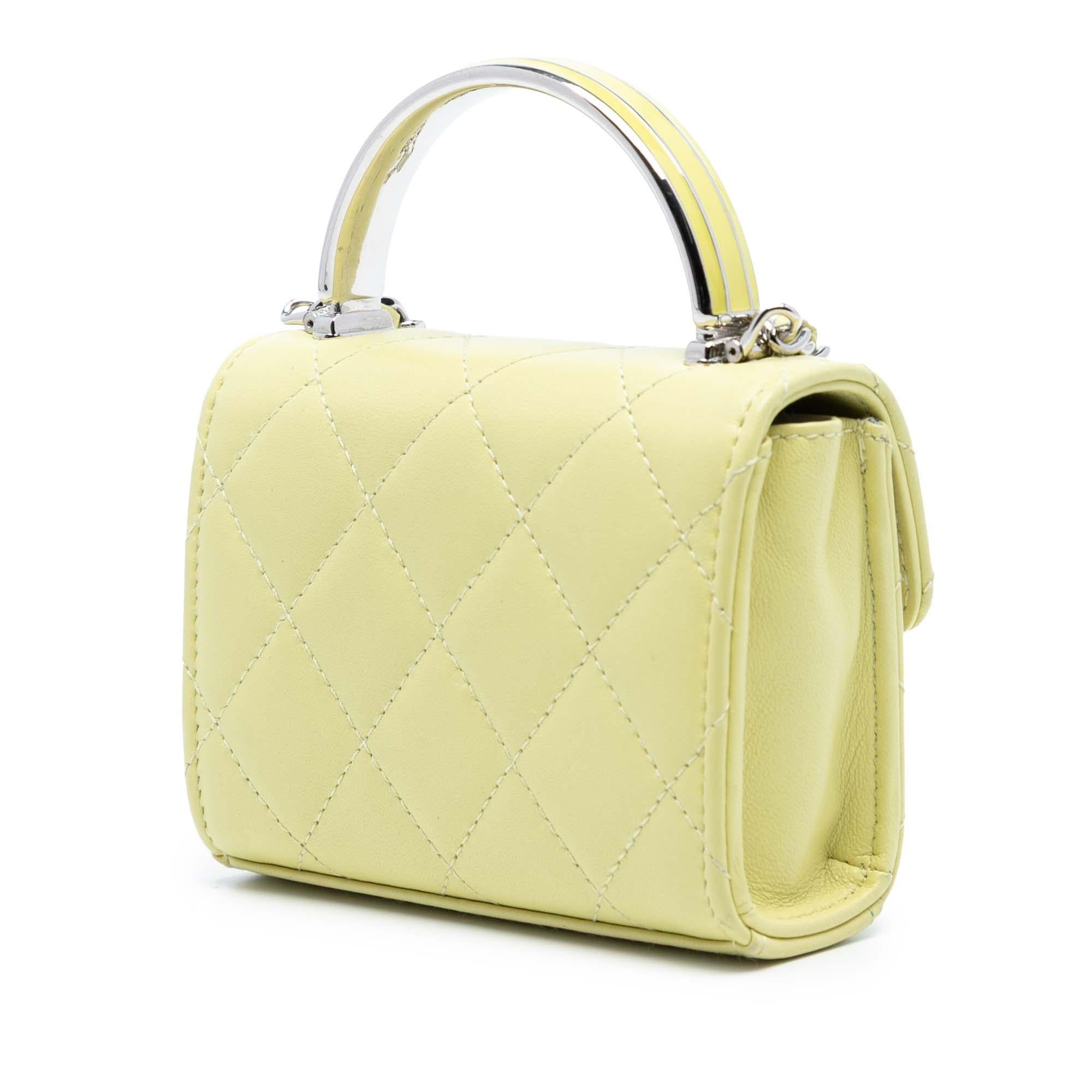 Chanel Mini Quilted Lambskin Chain Top Handle Bag