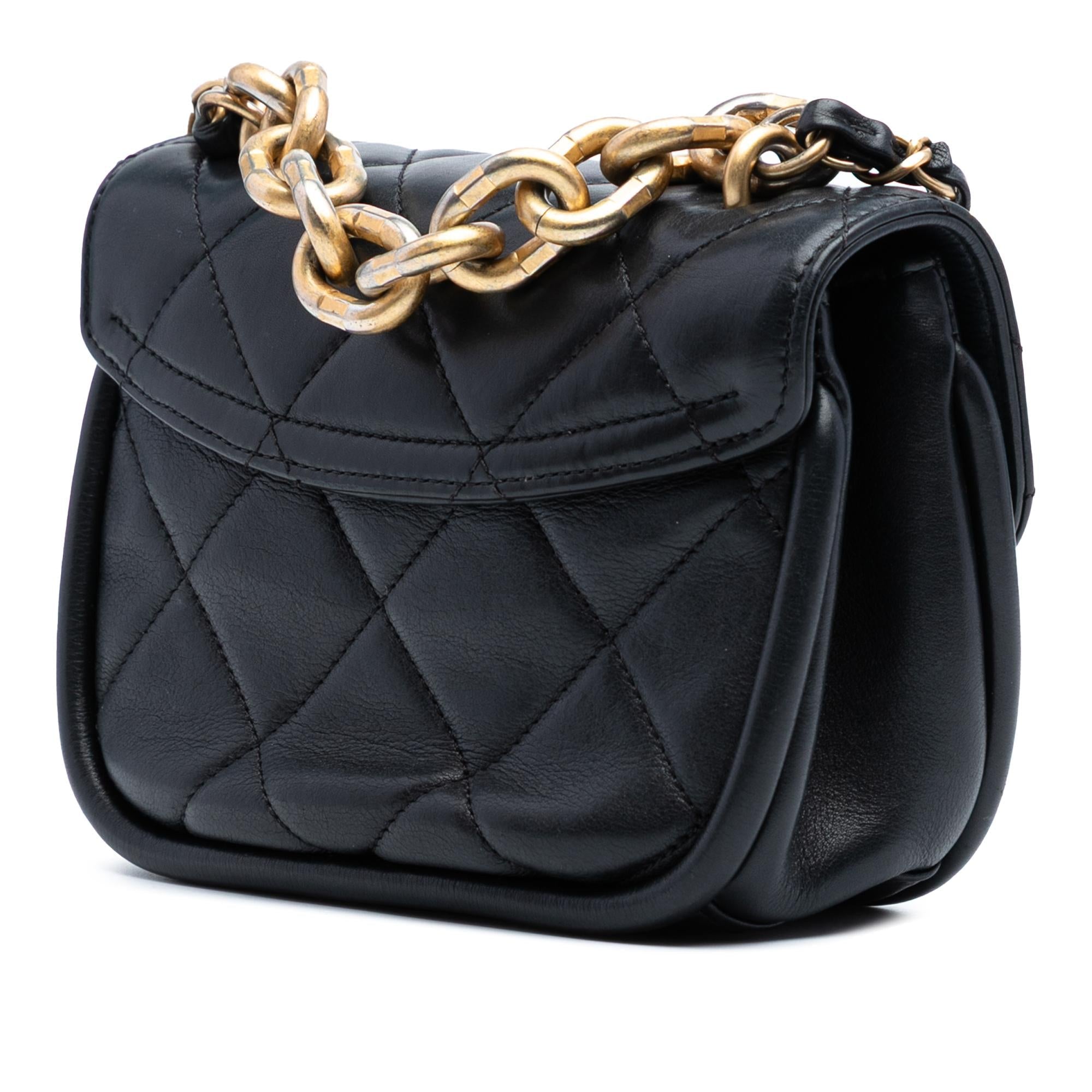 Chanel Mini Quilted Lambskin Chain Top Handle Flap
