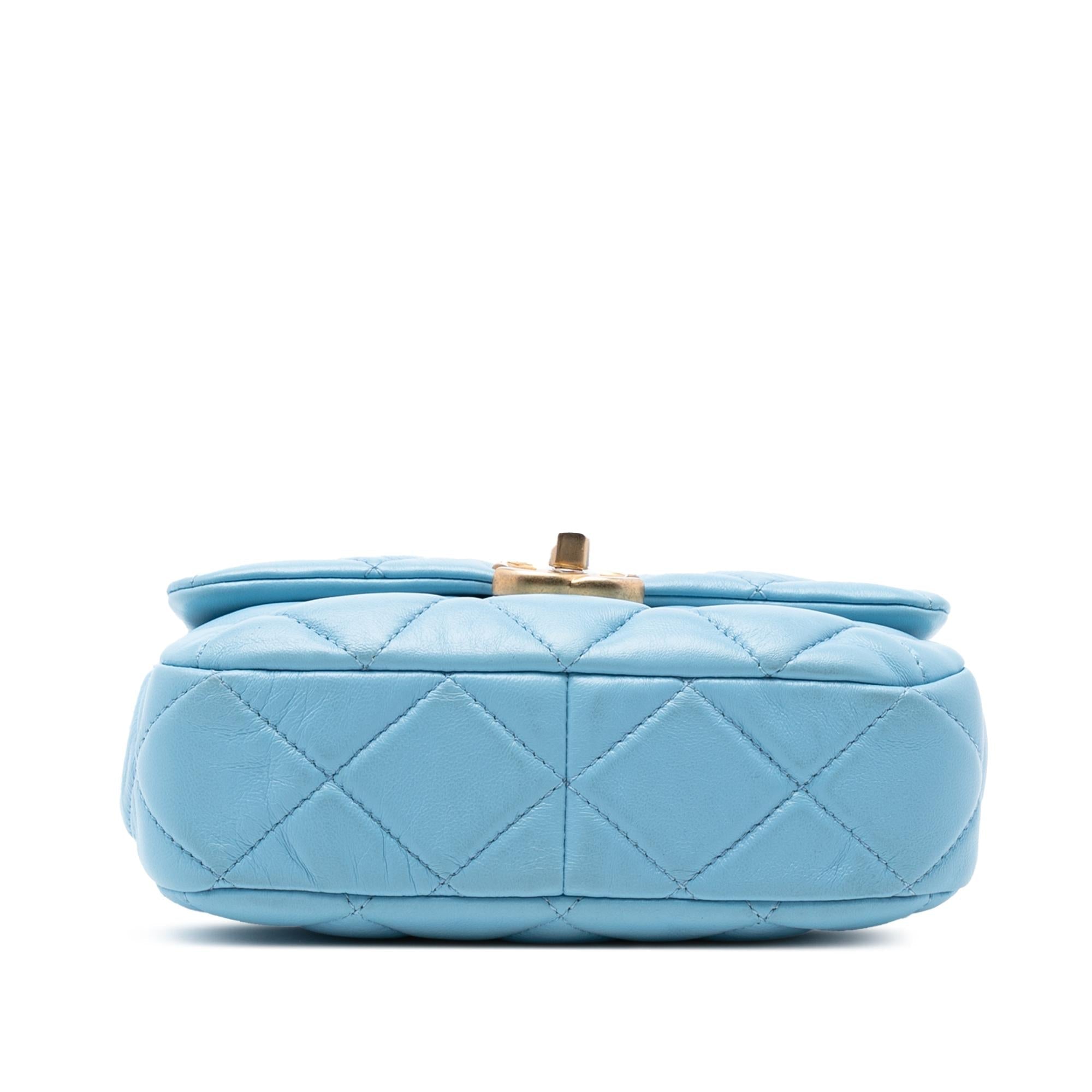 Chanel Mini Quilted Lambskin Lacquered Chain Flap