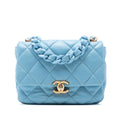 Chanel Mini Quilted Lambskin Lacquered Chain Flap